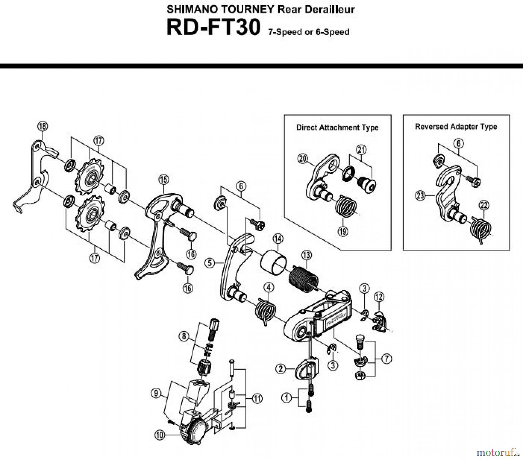  Shimano RD Rear Derailleur - Schaltwerk RD-FT30