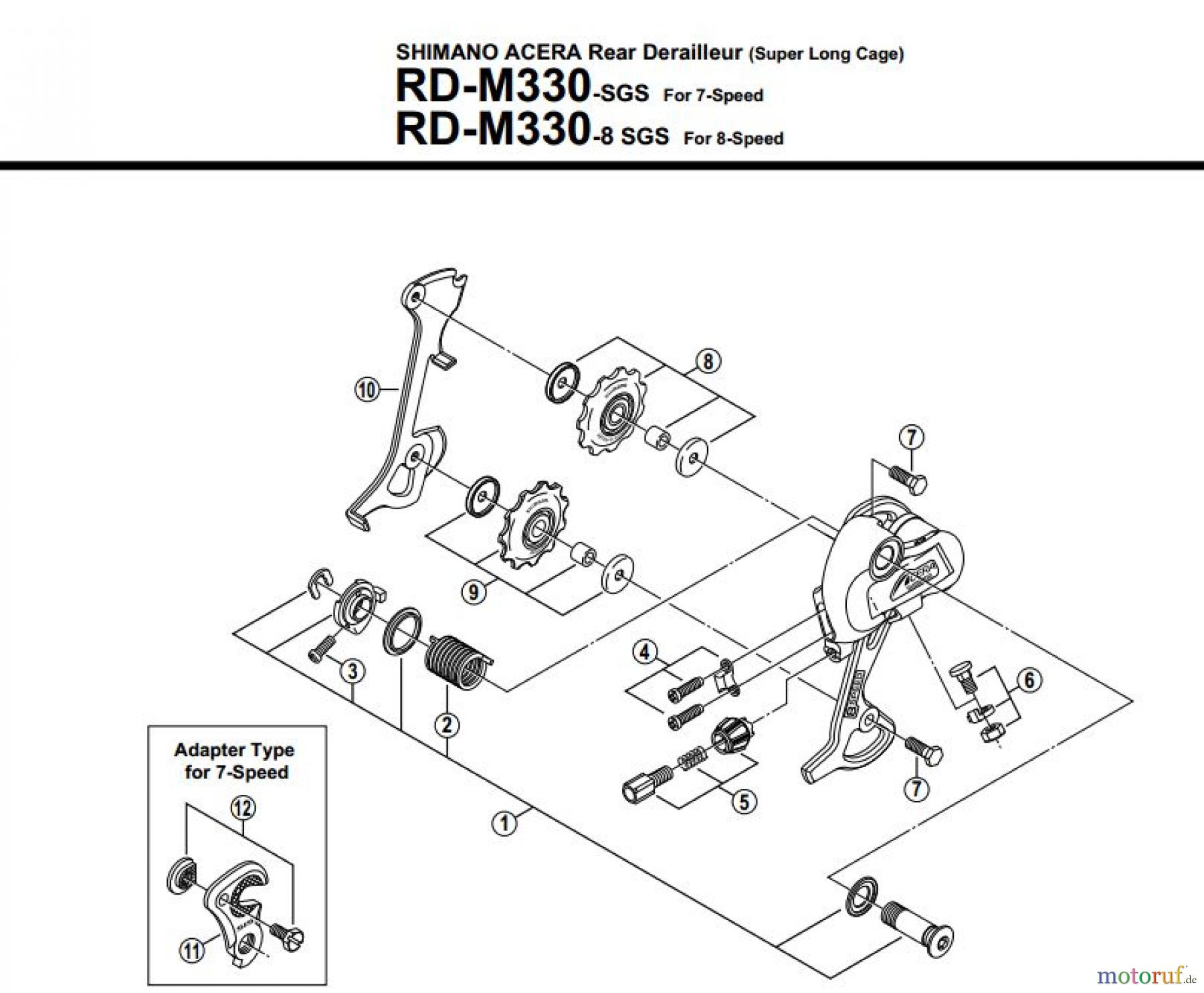  Shimano RD Rear Derailleur - Schaltwerk RD-M330