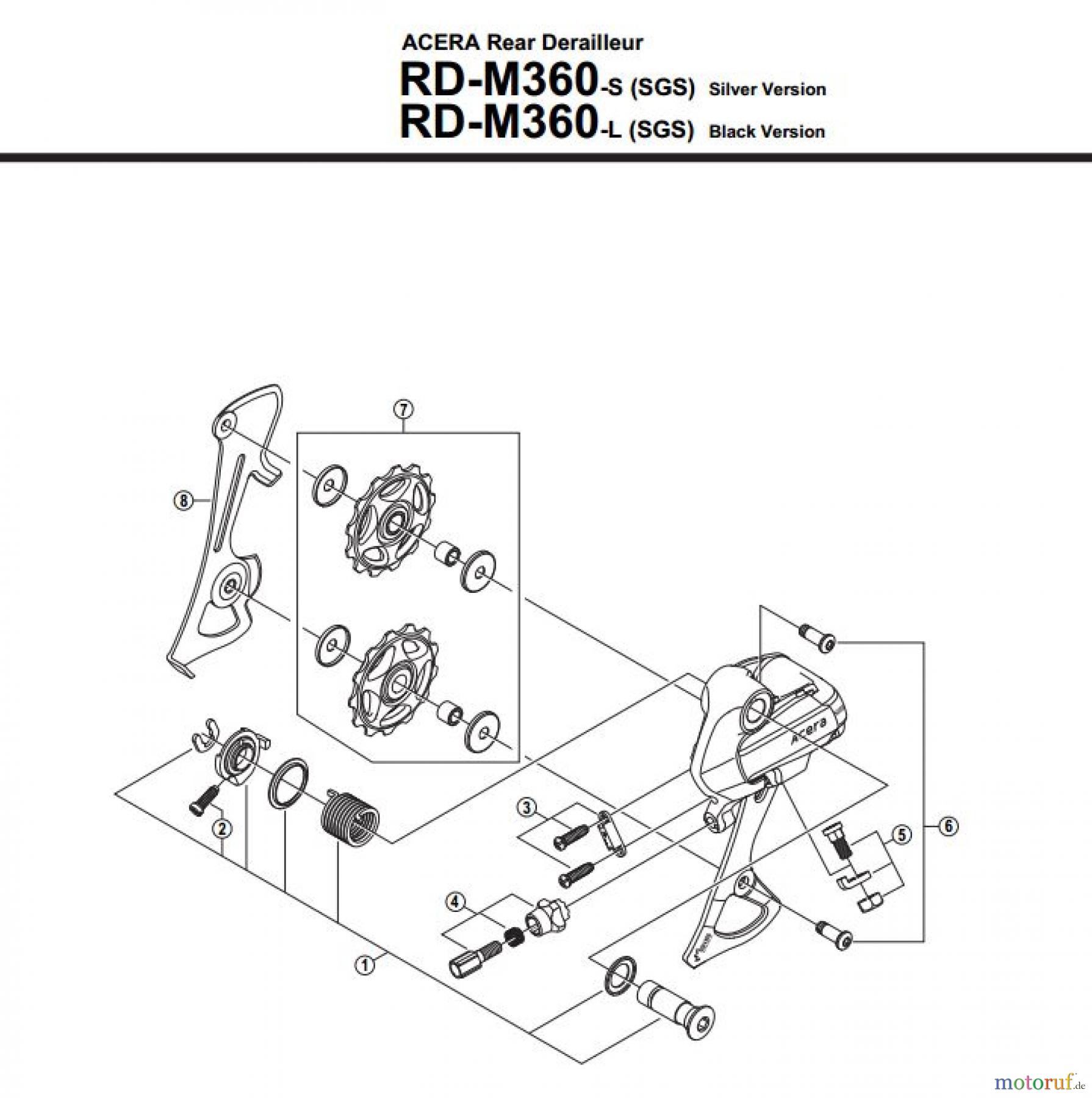  Shimano RD Rear Derailleur - Schaltwerk RD-M360-2808