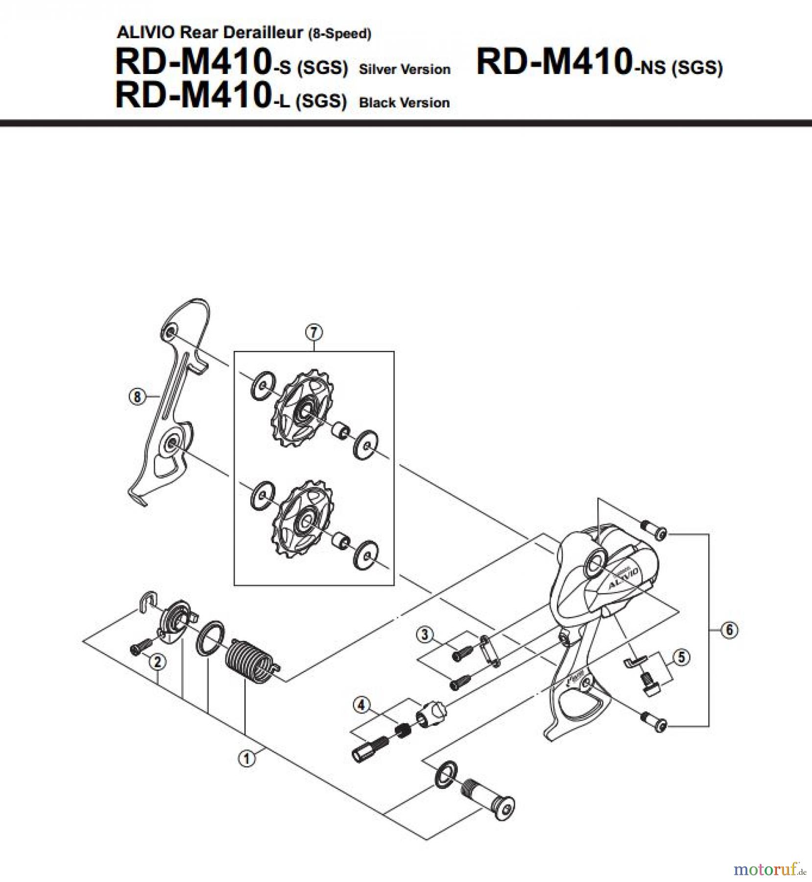  Shimano RD Rear Derailleur - Schaltwerk RD-M410-2454A