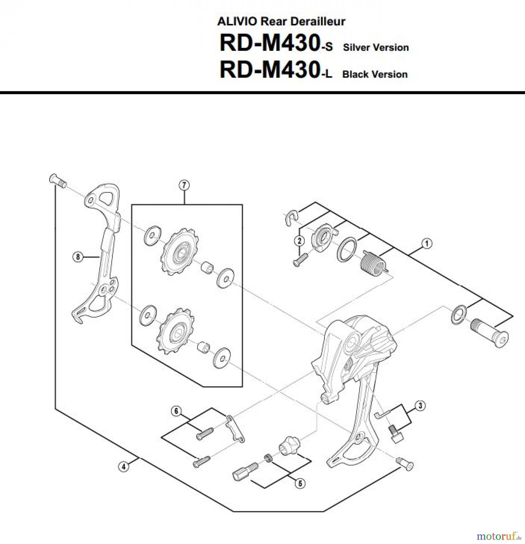  Shimano RD Rear Derailleur - Schaltwerk RD-M430-3028