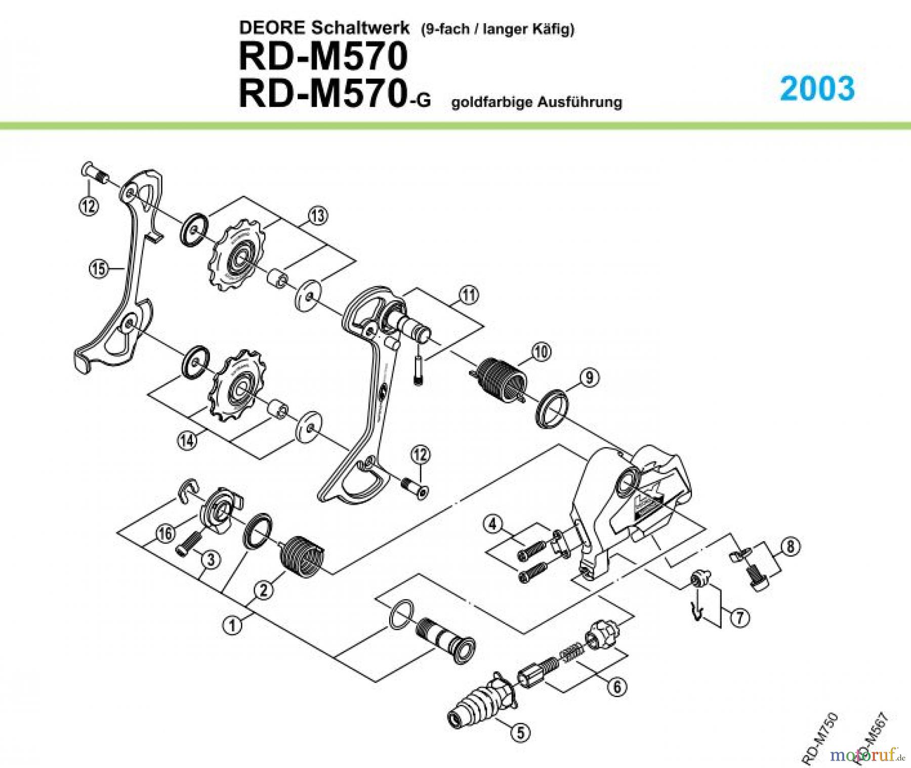  Shimano RD Rear Derailleur - Schaltwerk RD-M570-03