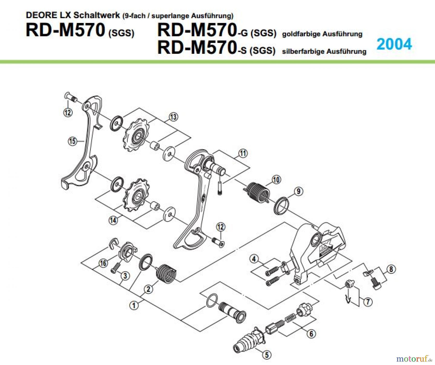  Shimano RD Rear Derailleur - Schaltwerk RD-M570-Deore-LX