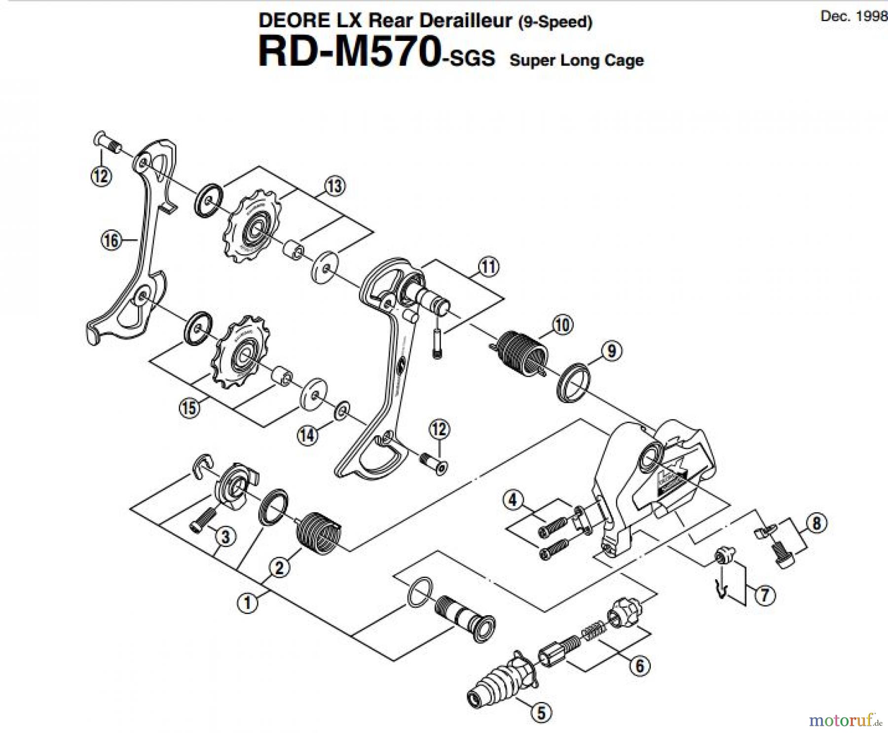  Shimano RD Rear Derailleur - Schaltwerk RD-M570-EV