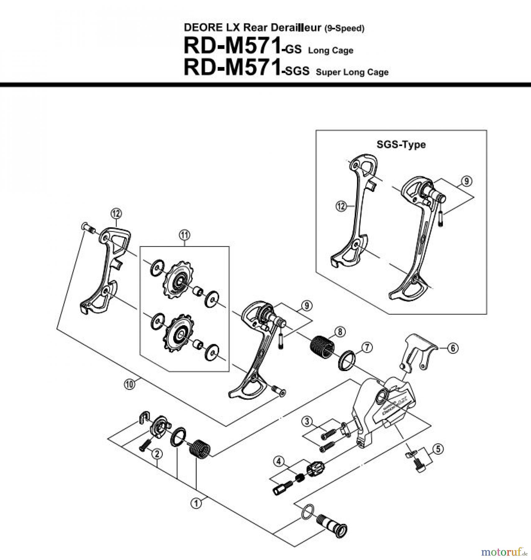  Shimano RD Rear Derailleur - Schaltwerk RD-M571