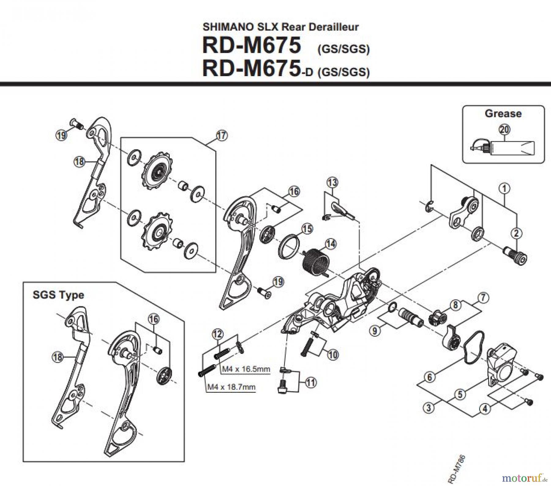  Shimano RD Rear Derailleur - Schaltwerk RD-M675-3407