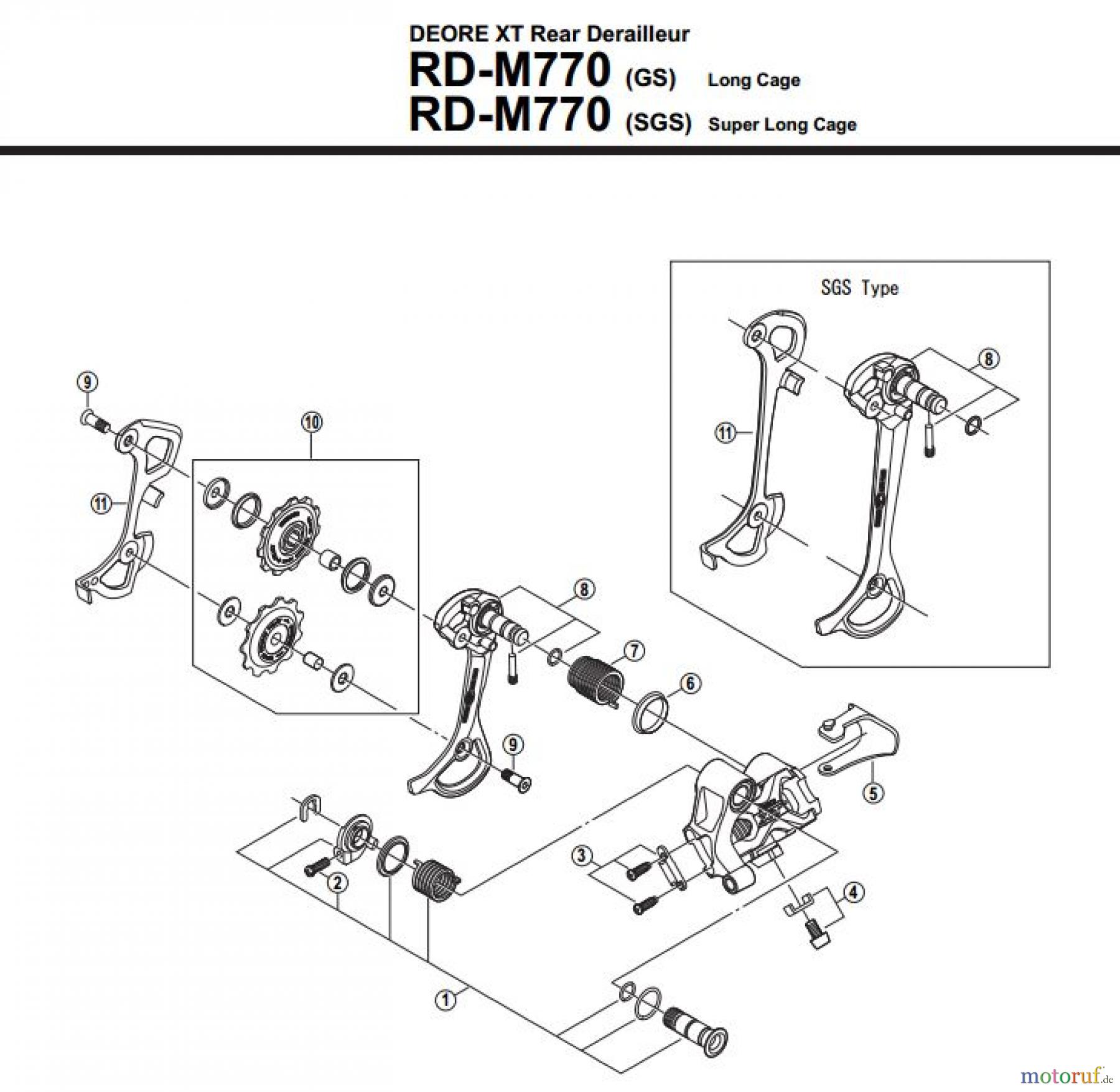  Shimano RD Rear Derailleur - Schaltwerk RD-M770