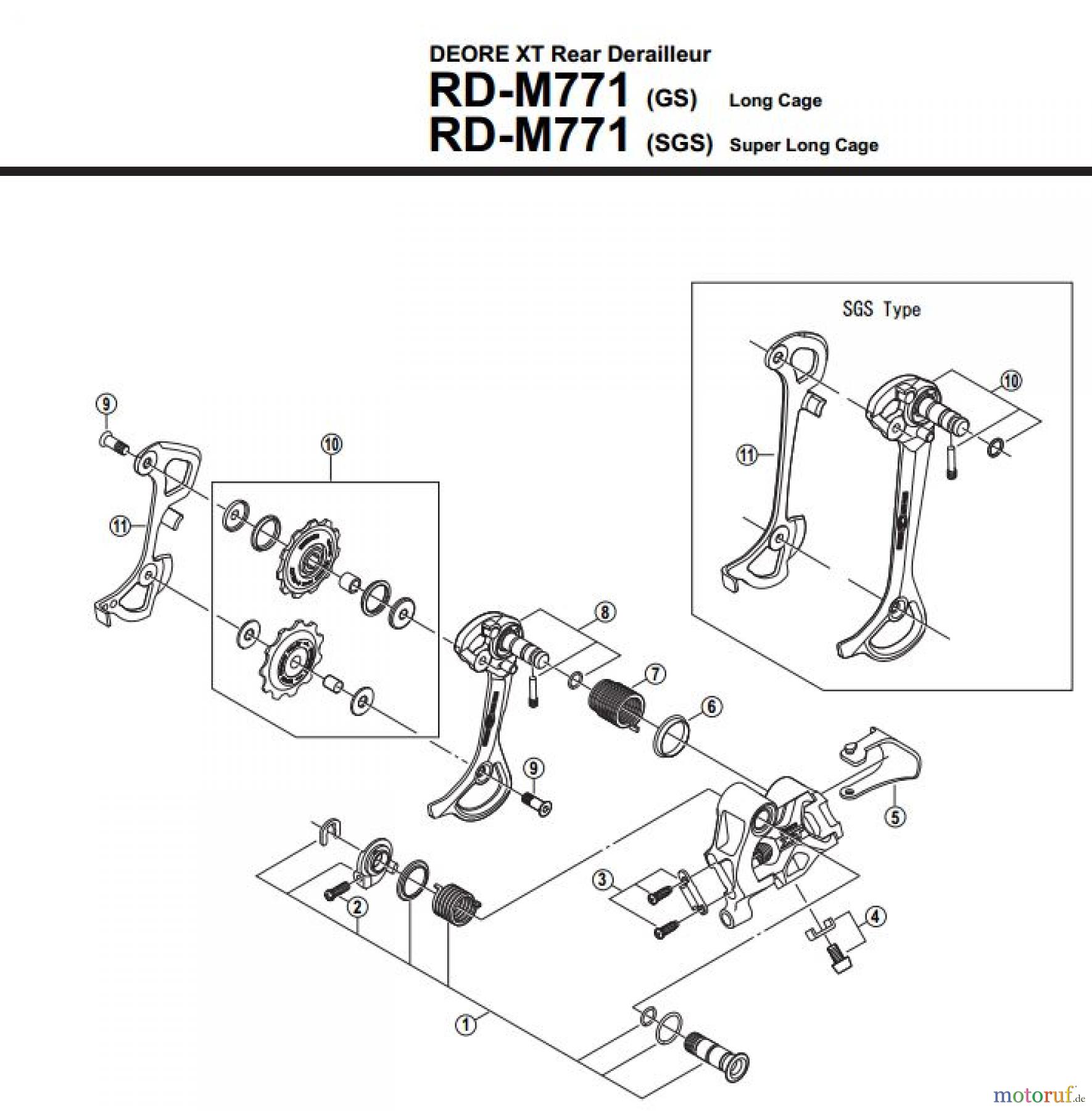  Shimano RD Rear Derailleur - Schaltwerk RD-M771