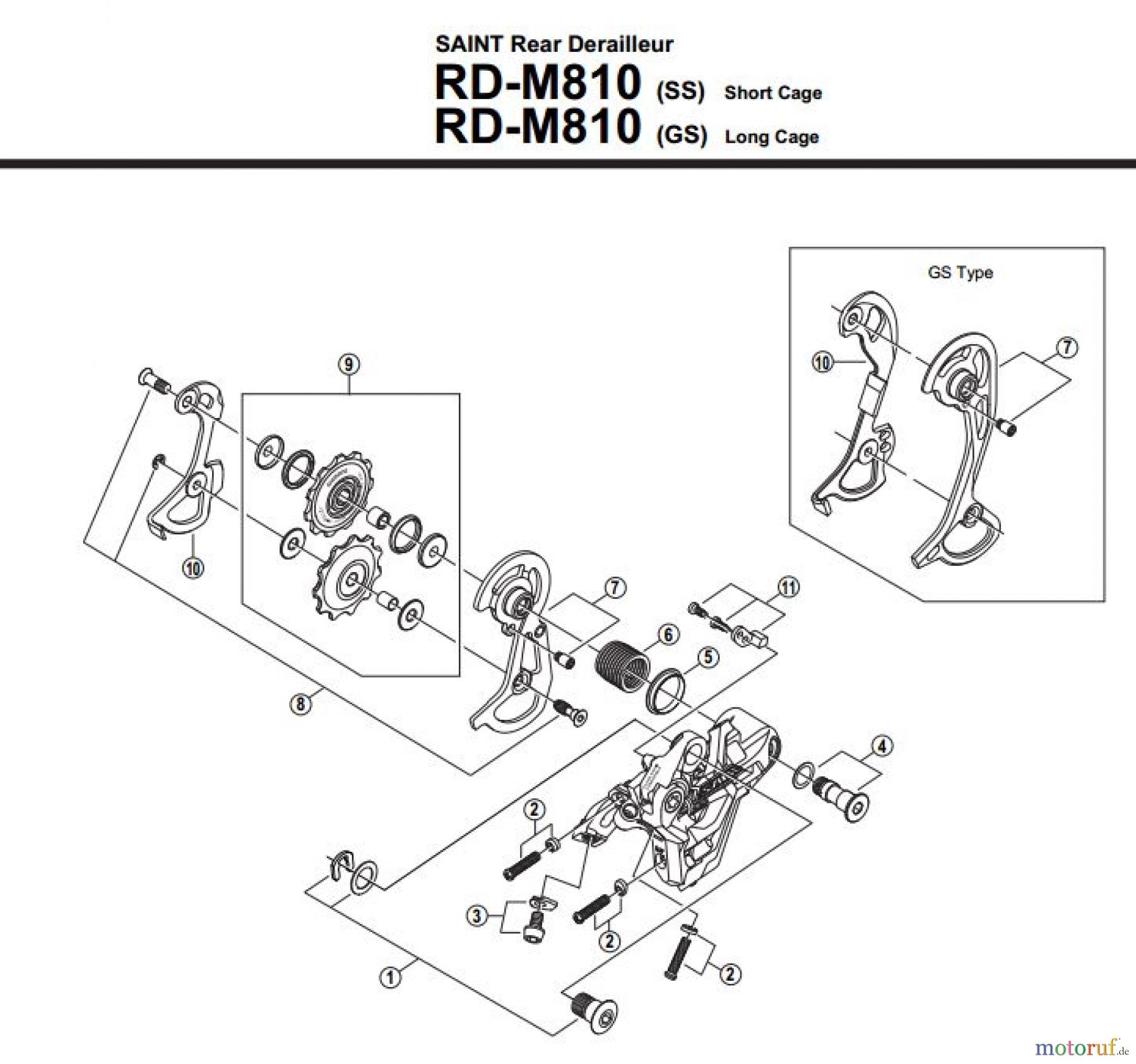  Shimano RD Rear Derailleur - Schaltwerk RD-M810-2830C