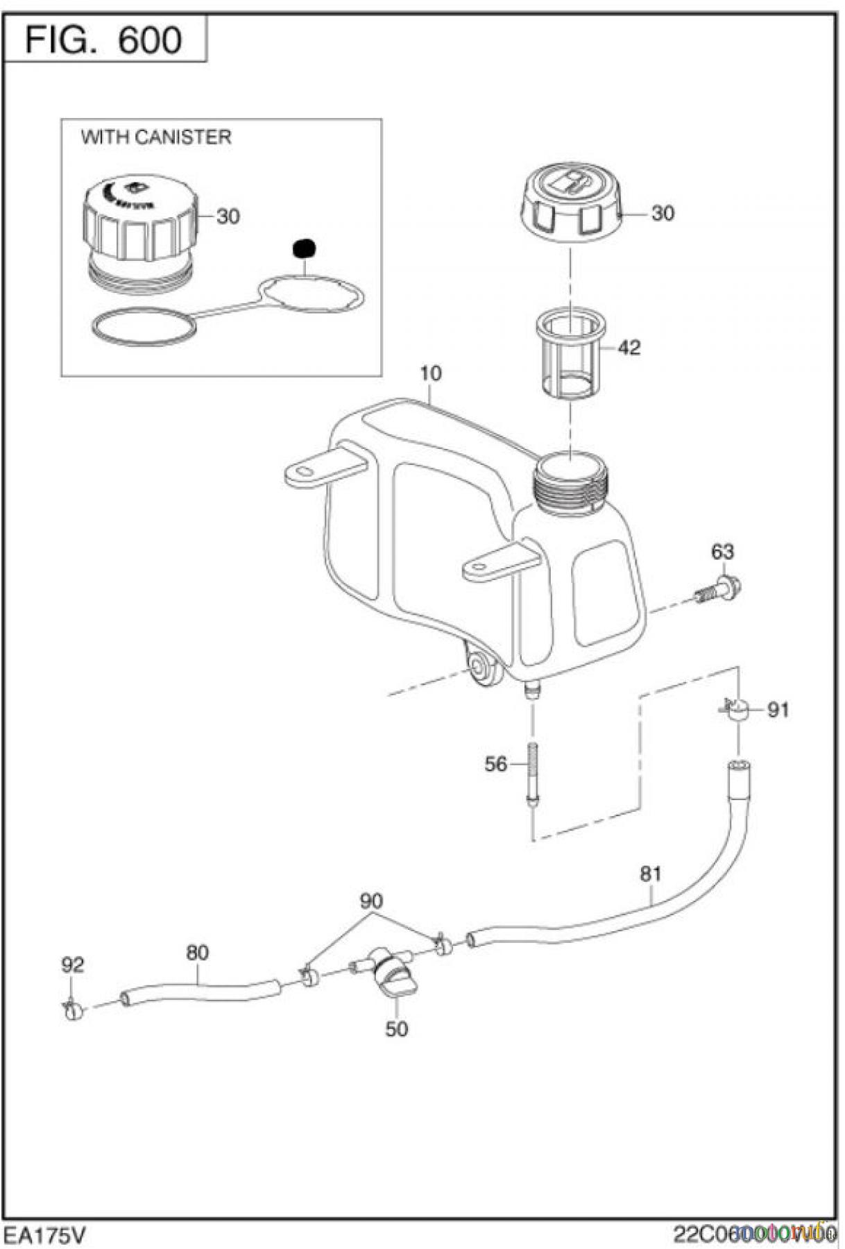  Ryobi Rasenmäher Benzin RLM4617SME Tank