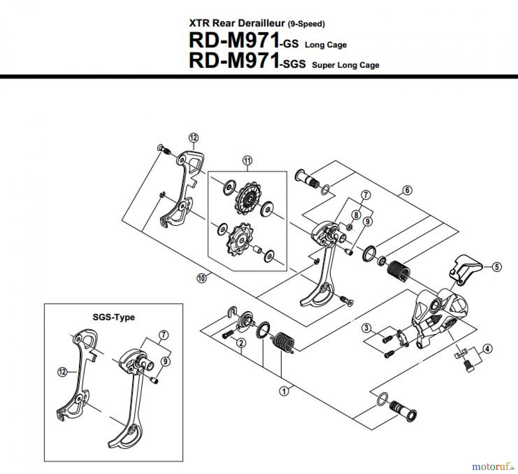  Shimano RD Rear Derailleur - Schaltwerk RD-M971