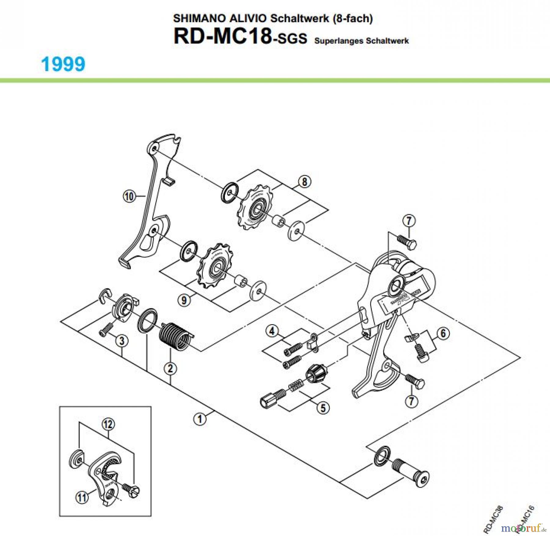  Shimano RD Rear Derailleur - Schaltwerk RD-MC18-99