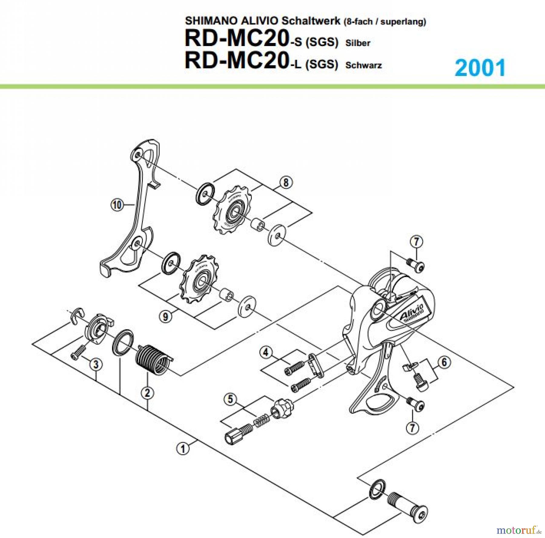  Shimano RD Rear Derailleur - Schaltwerk RD-MC20-01