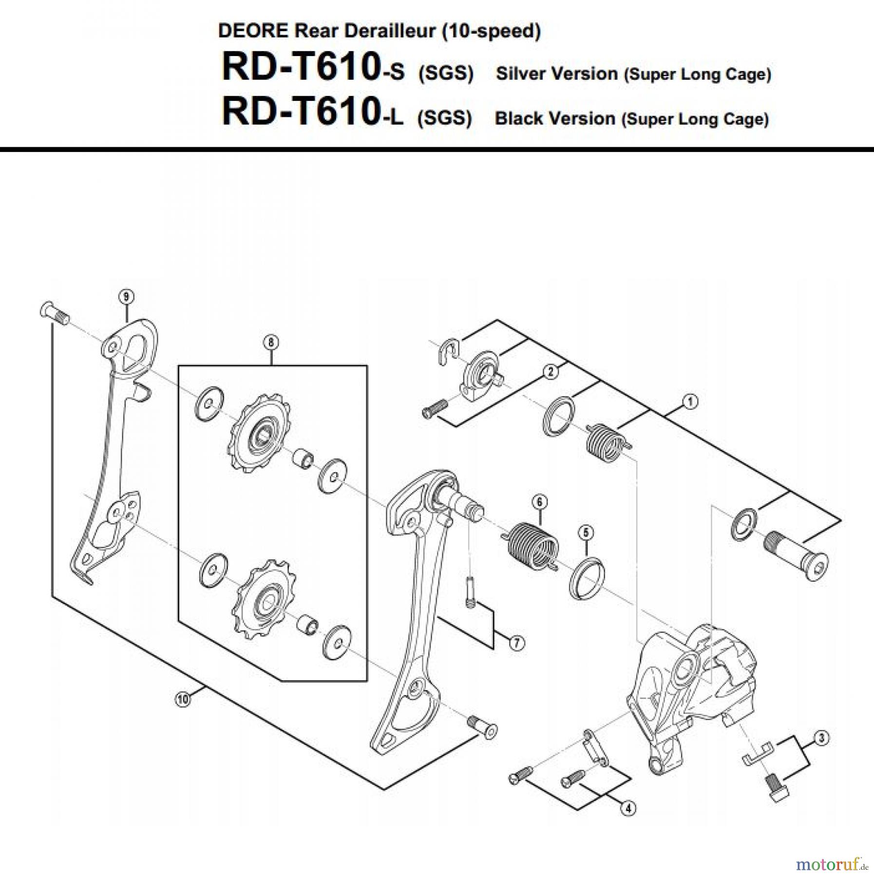  Shimano RD Rear Derailleur - Schaltwerk RD-T610-3521