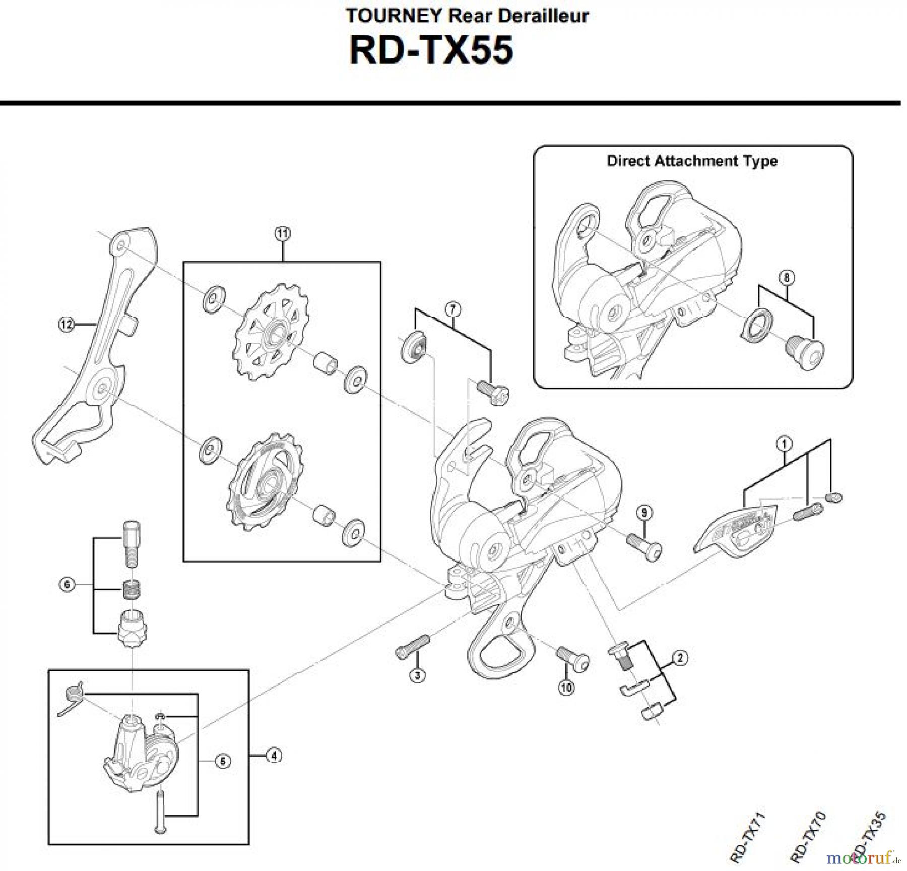  Shimano RD Rear Derailleur - Schaltwerk RD-TX55-3101