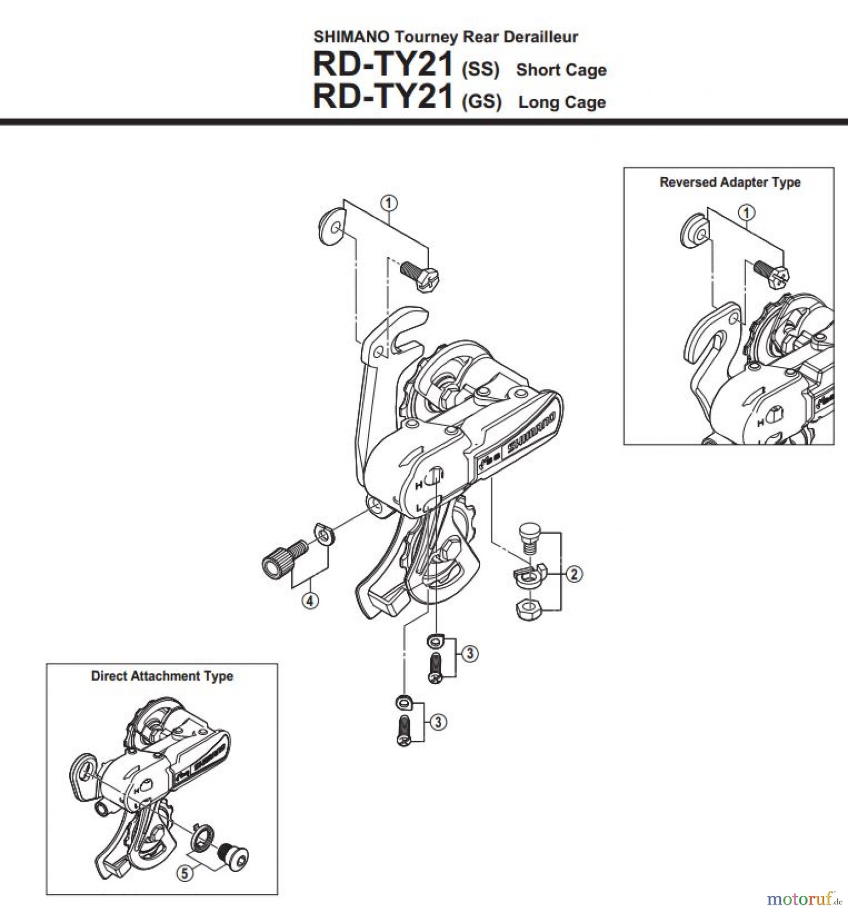  Shimano RD Rear Derailleur - Schaltwerk RD-TY21-3445