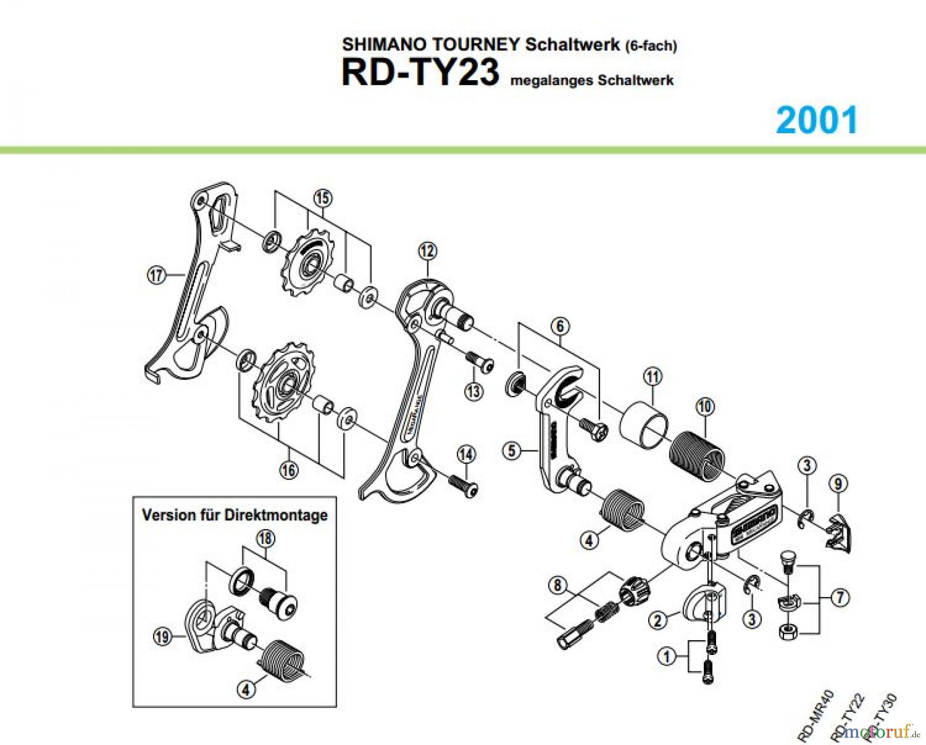  Shimano RD Rear Derailleur - Schaltwerk RD-TY23-01