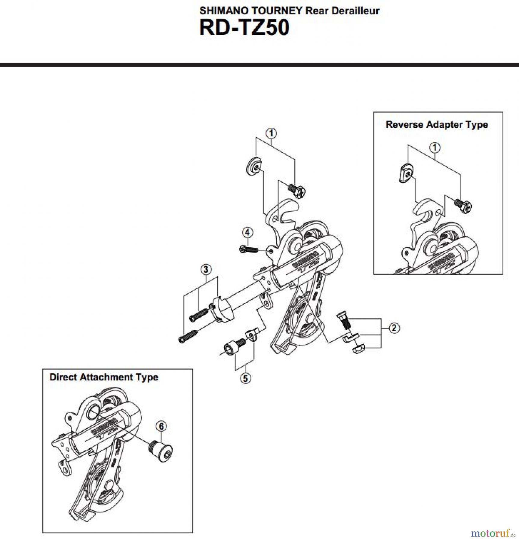  Shimano RD Rear Derailleur - Schaltwerk RD-TZ50-2778A