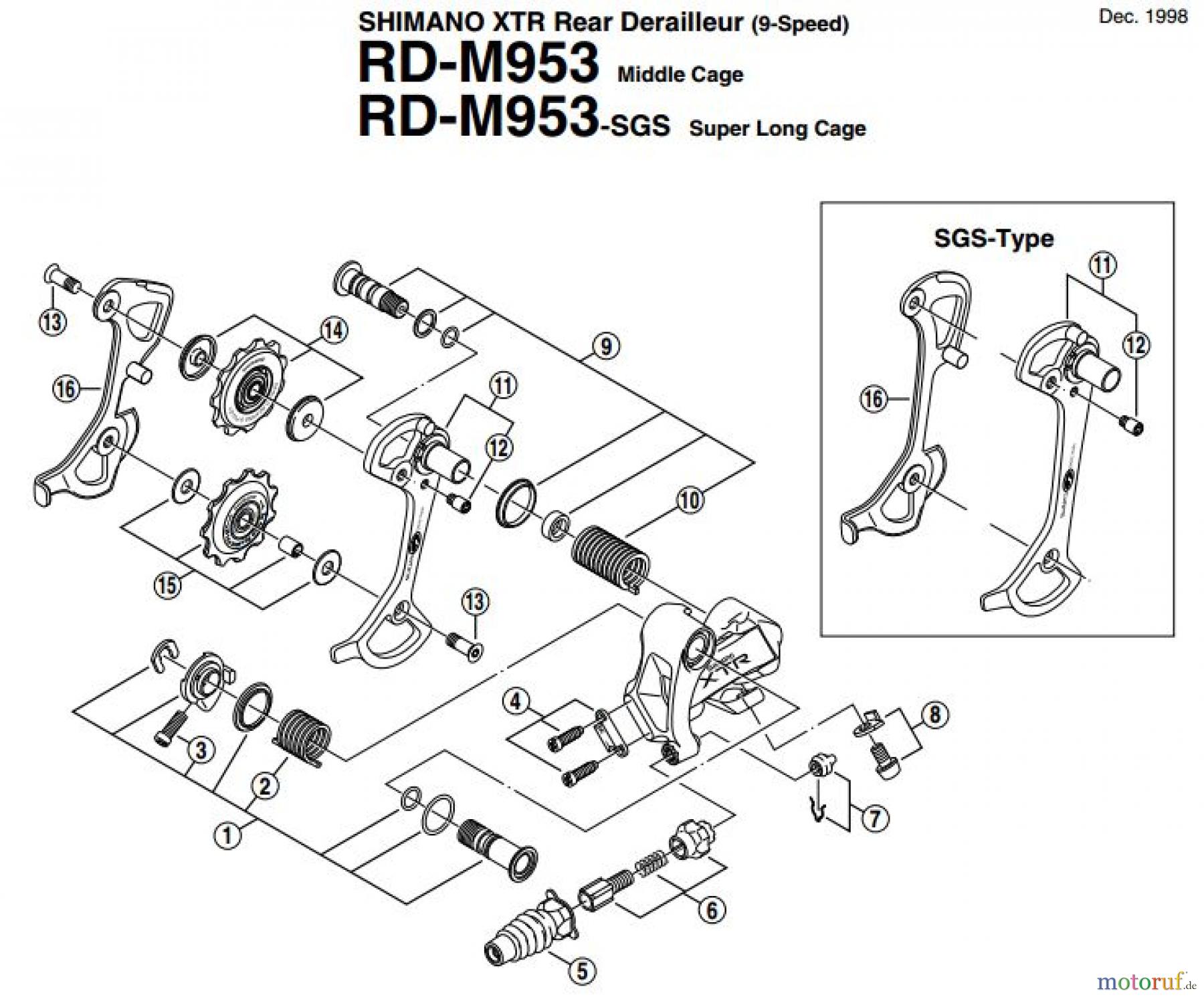  Shimano RD Rear Derailleur - Schaltwerk RD-M953