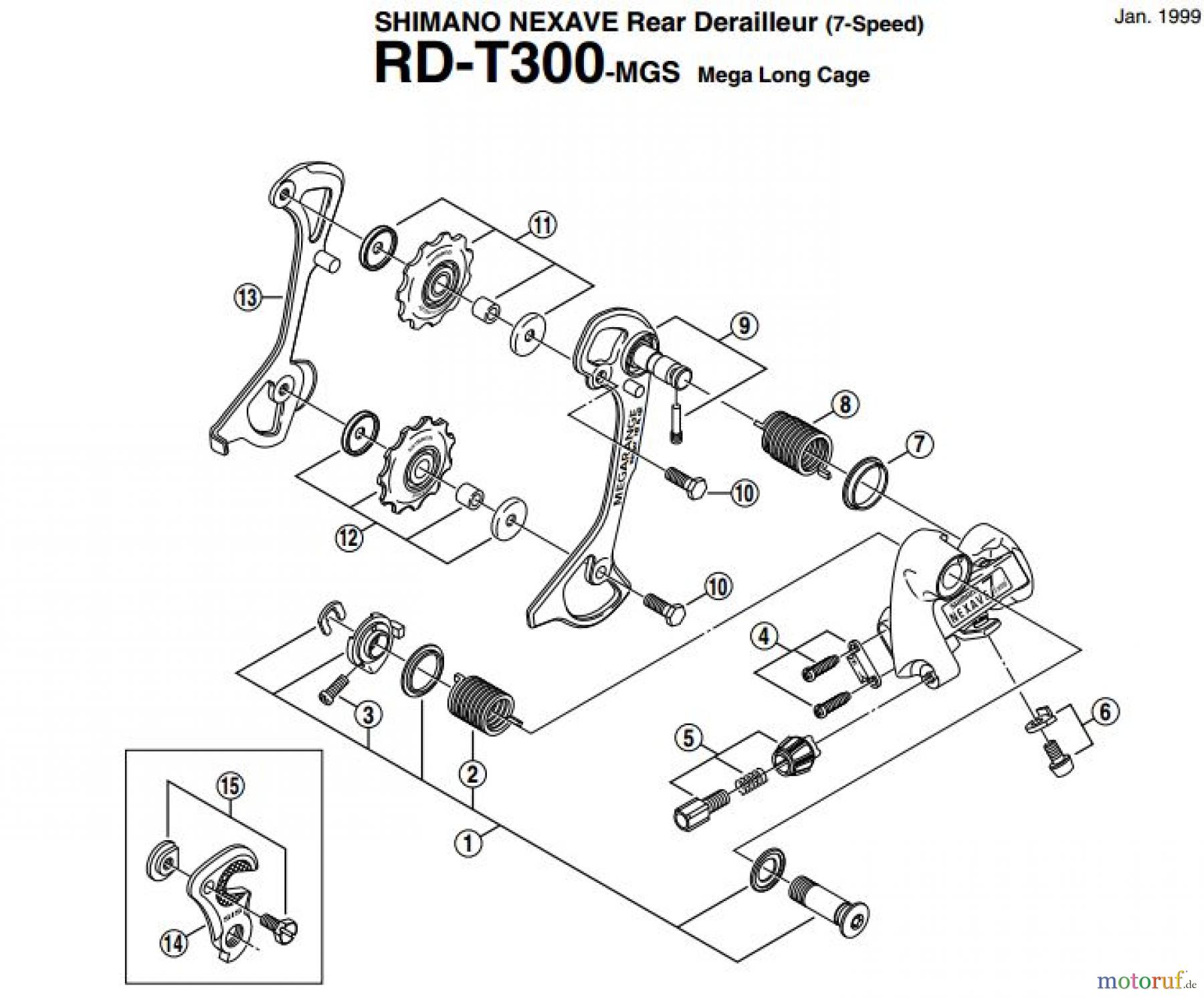  Shimano RD Rear Derailleur - Schaltwerk RD-T300