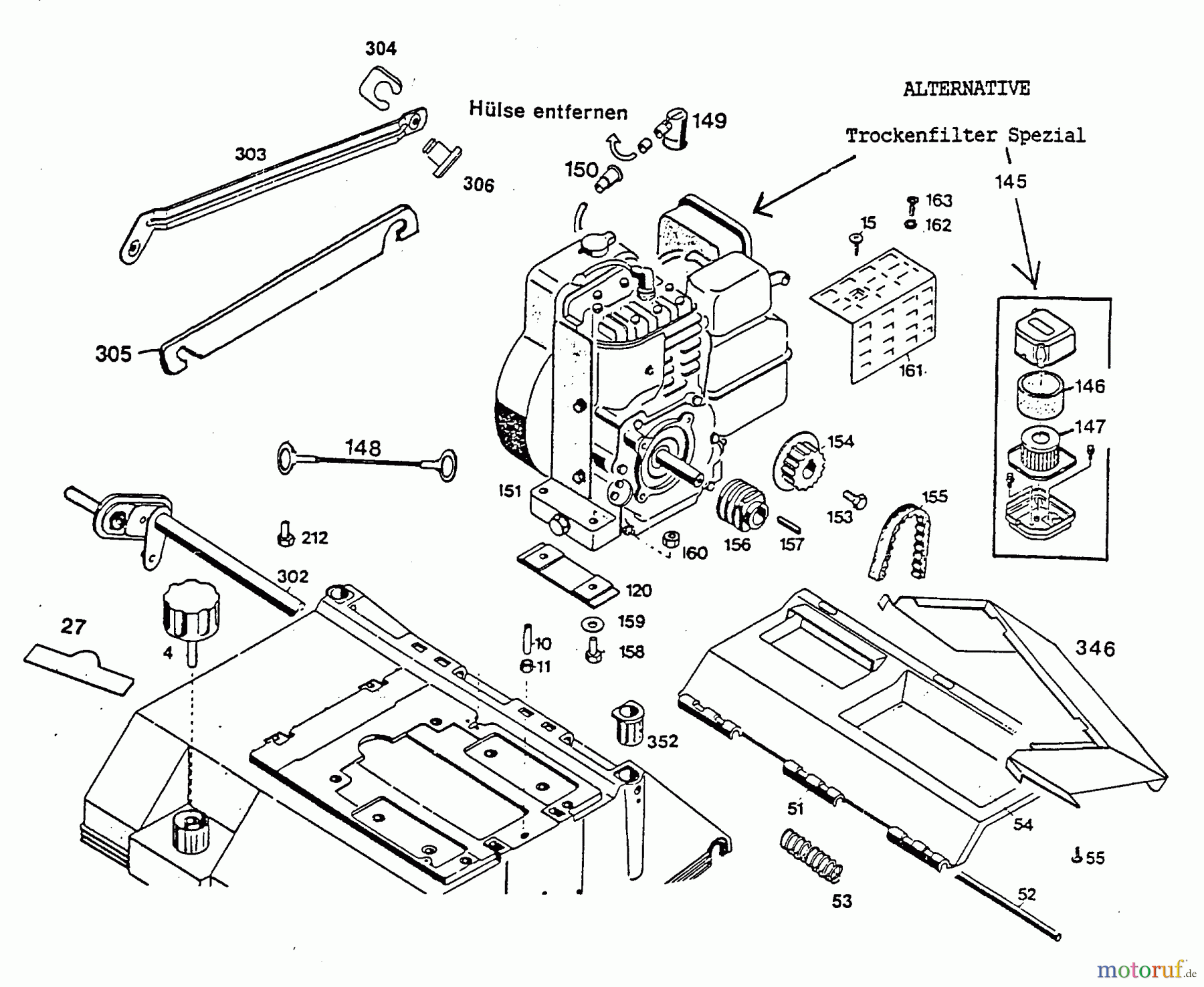  Wolf-Garten Petrol verticutter 32 B plus 3586080 Series B  (1996) Rear axle, Rear flap, Belt