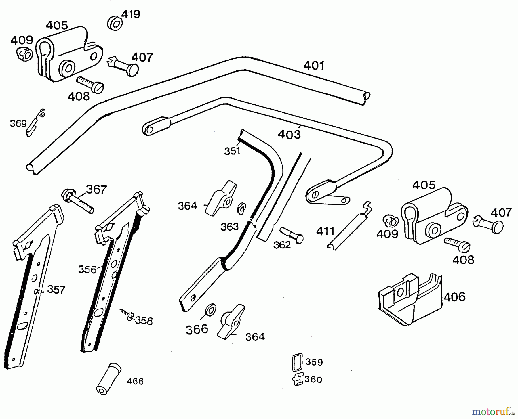  Wolf-Garten Petrol mower 2.42 B 4761887 Series C  (1996) Handle