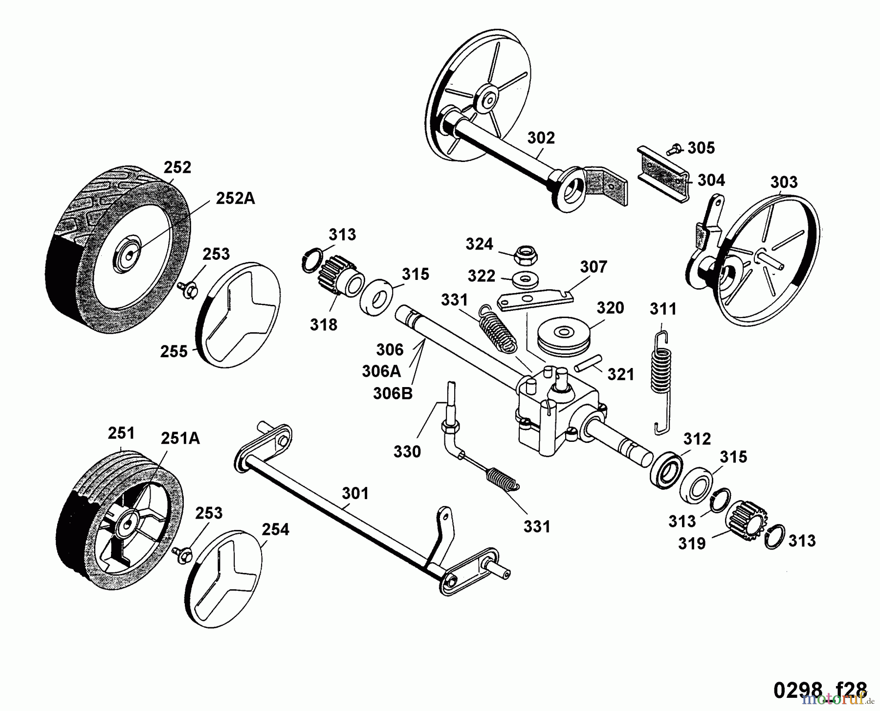  Wolf-Garten Electric mower self propelled 6.42 EA 4925083 Series E  (1998) Gearbox, Wheels