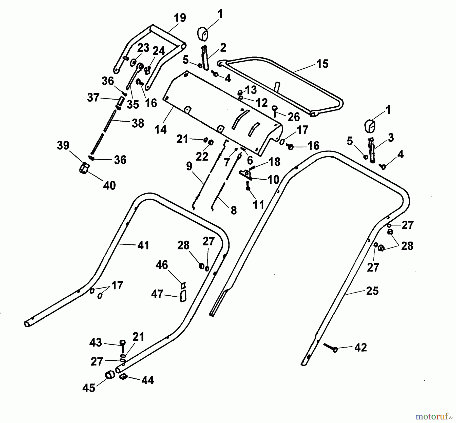  Wolf-Garten Petrol verticutter UV-P/HM 3589680 Series A  (1999) Handle