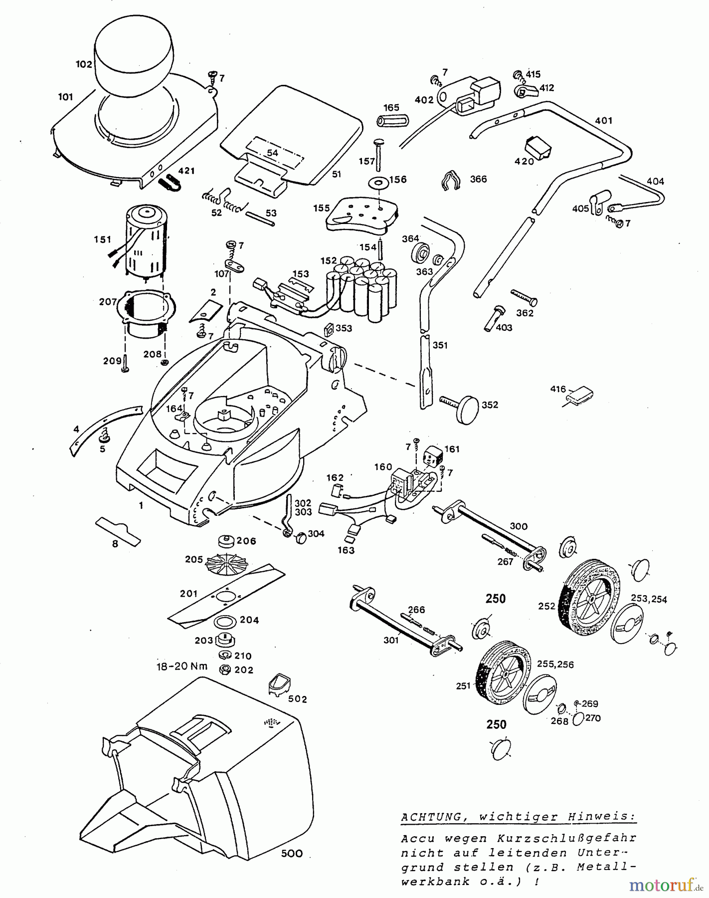  Wolf-Garten Battery mower 6.32 Accu 4933000 Series C  (1996) Basic machine
