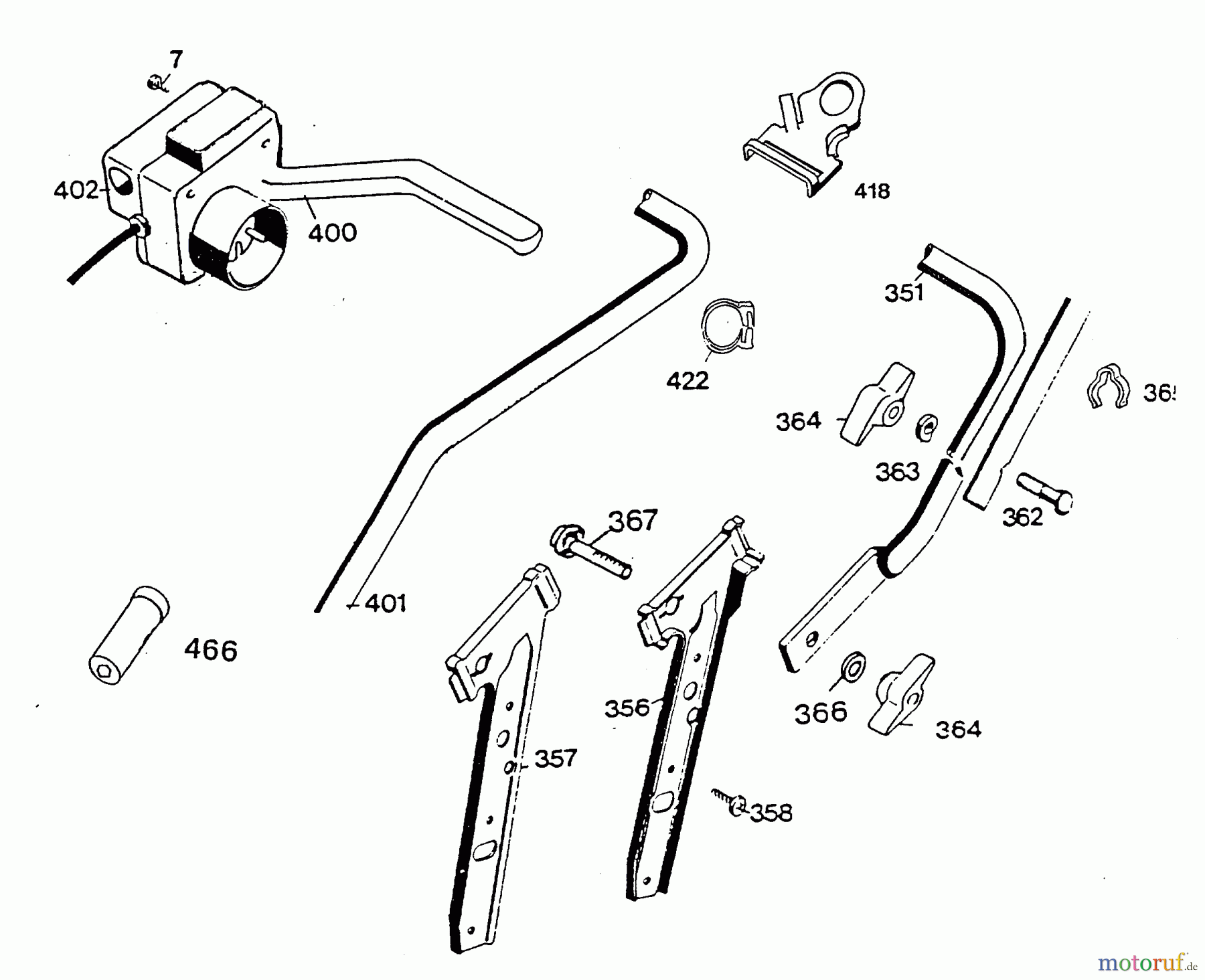  Wolf-Garten Electric mower 2.42 E 4960680 Series B  (1996) Handle