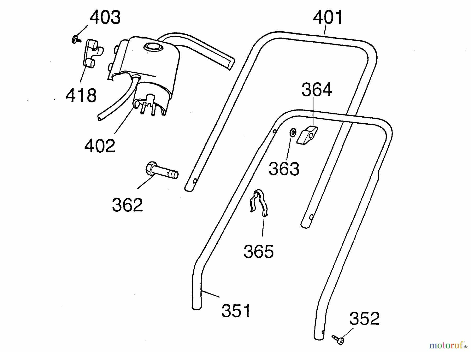  Wolf-Garten Electric mower Picco 32 ER 4901002 Series B  (1999) Handle