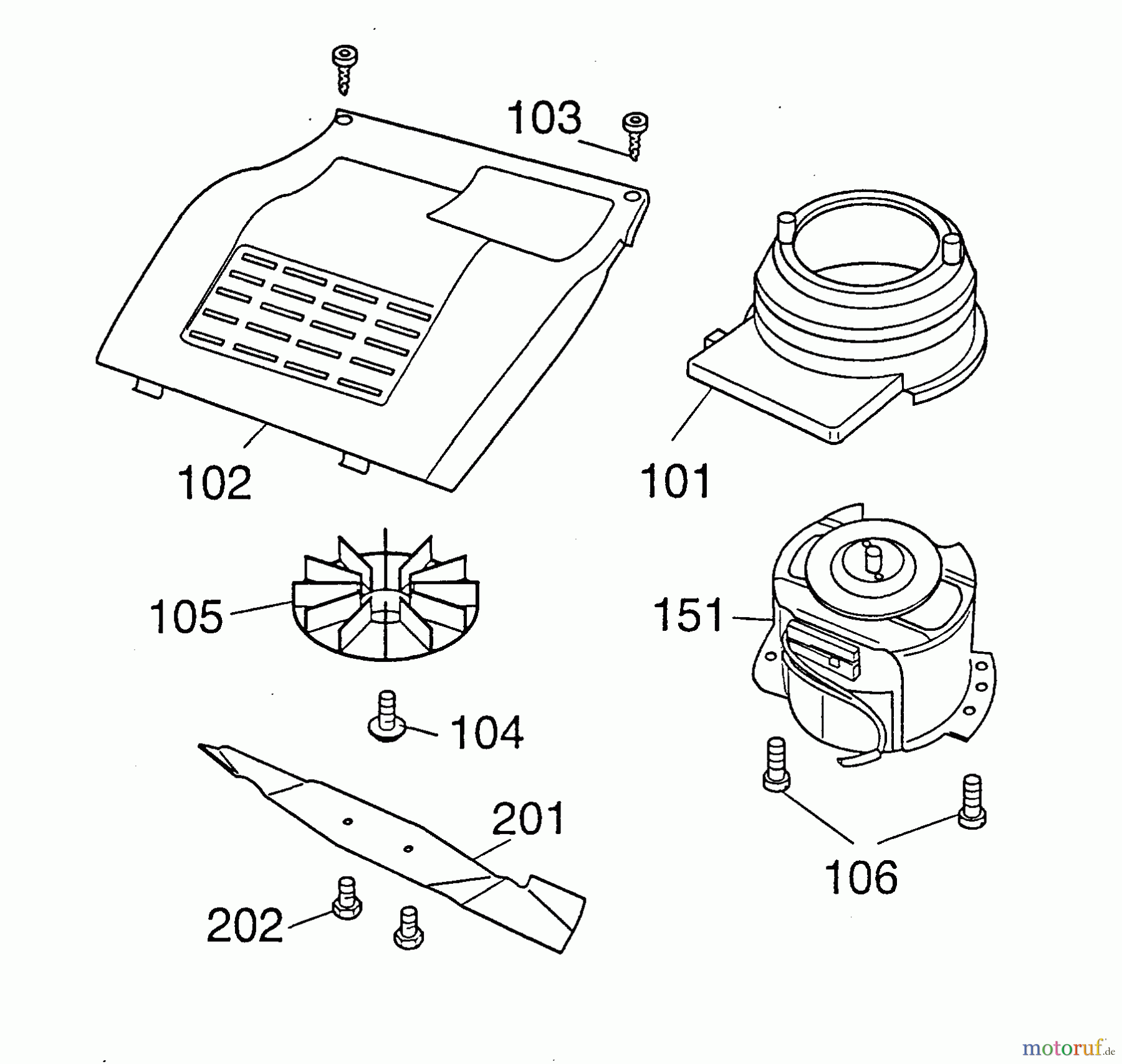  Wolf-Garten Electric mower Picco 32 E 4901000 Series B  (1999) Blade, Blade adapter, Engine