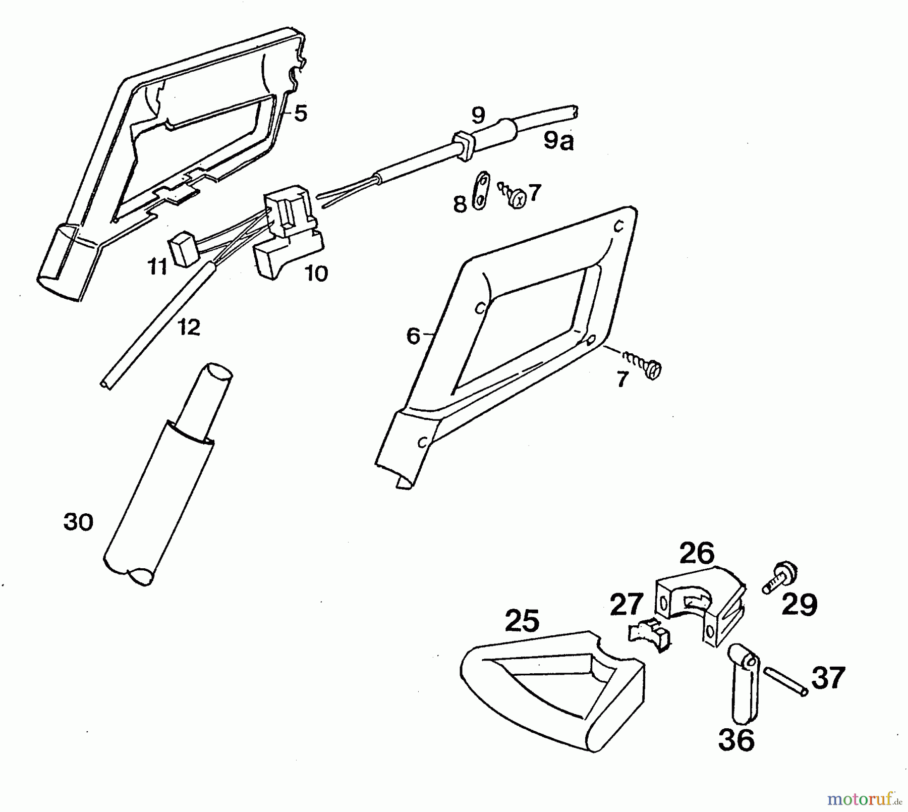  Wolf-Garten Electric trimmer RQ 745 7122003  (1996) Handle, Switch, Shaft