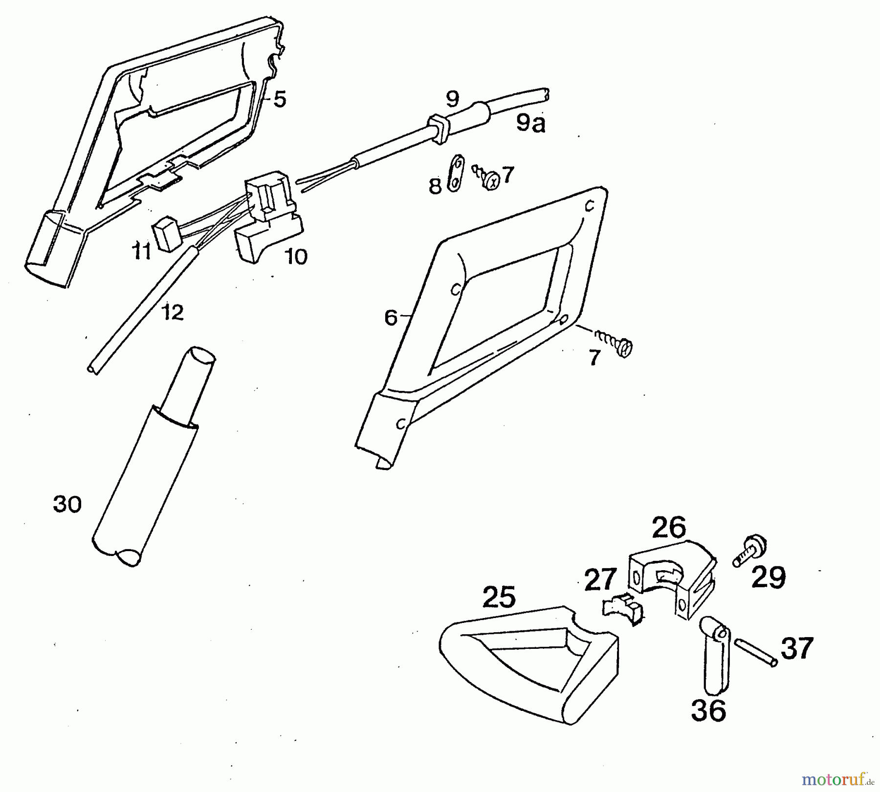  Wolf-Garten Electric trimmer RQ 742 7122002  (1996) Handle, Switch, Shaft