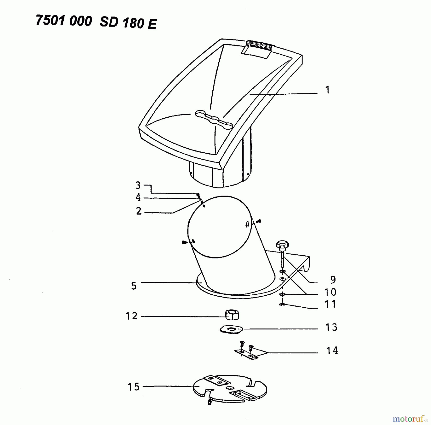  Wolf-Garten Chipper SD 180 E 7501000  (1996) Impeller wirt blades, Hopper