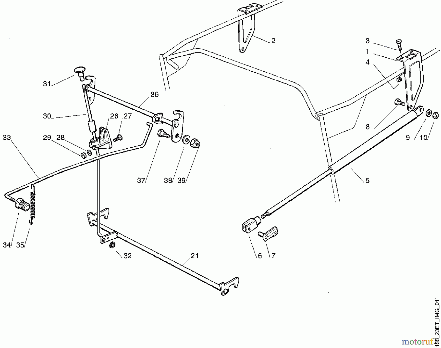  Viking Aufsitzmäher Aufsitzmäher MT 740 Modell 1999, 2000 K - Grasfangkorbaushebung (f. ältere Bauart)