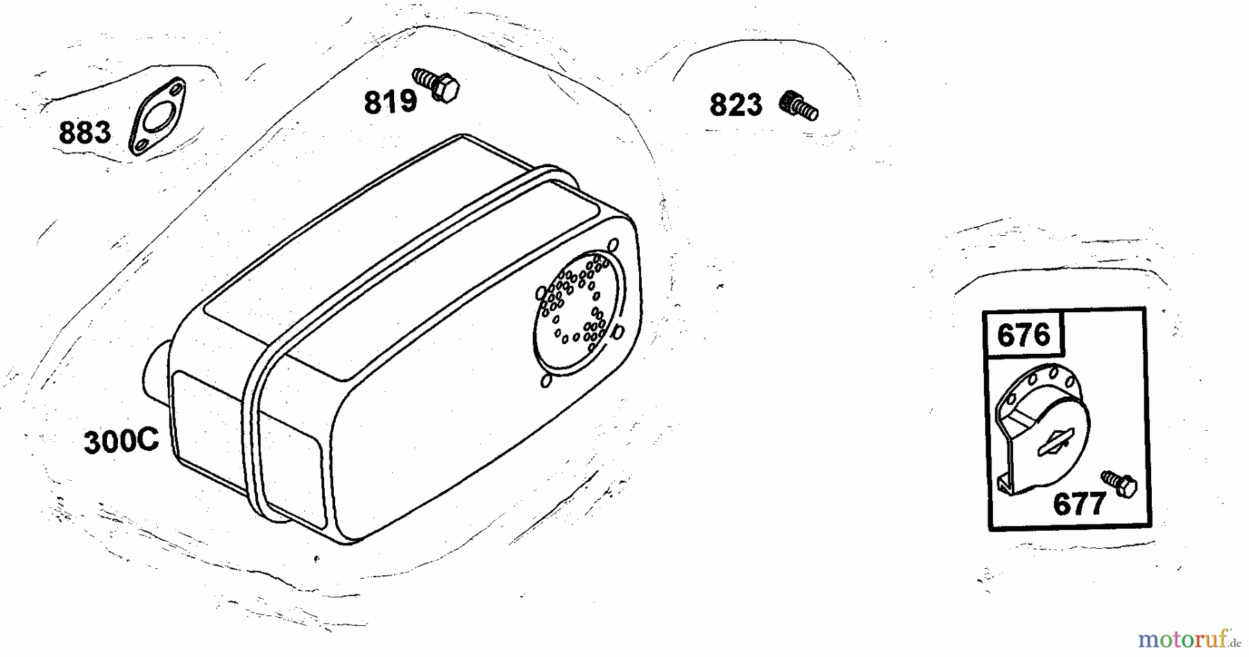  Wolf-Garten Petrol engines Briggs&Stratton Diamond I/C OHV 1001000  (2001) Muffler