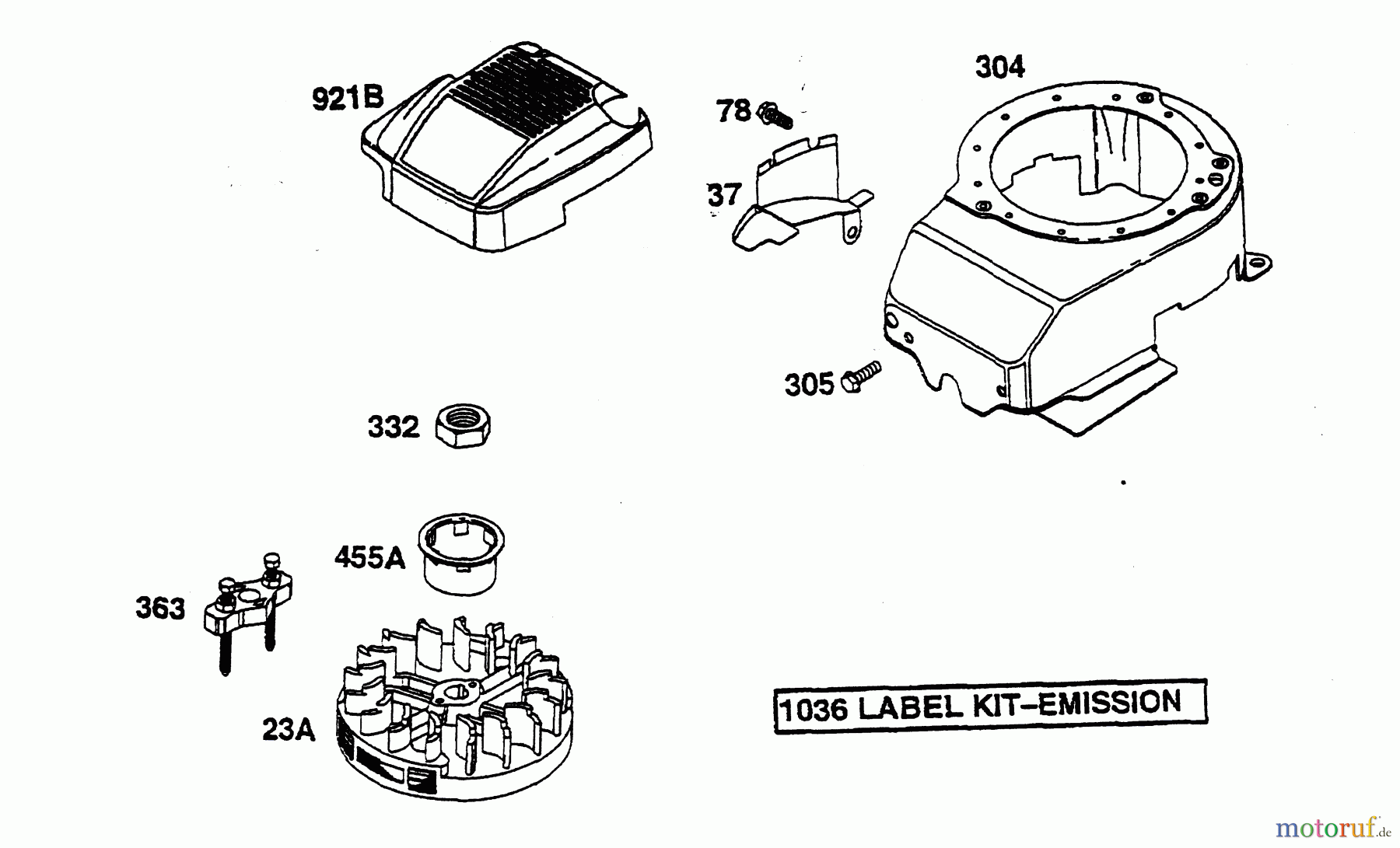  Wolf-Garten Petrol engines Briggs&Stratton Quantum XM 45 2066075  (2002) Blower housing, Flywheel