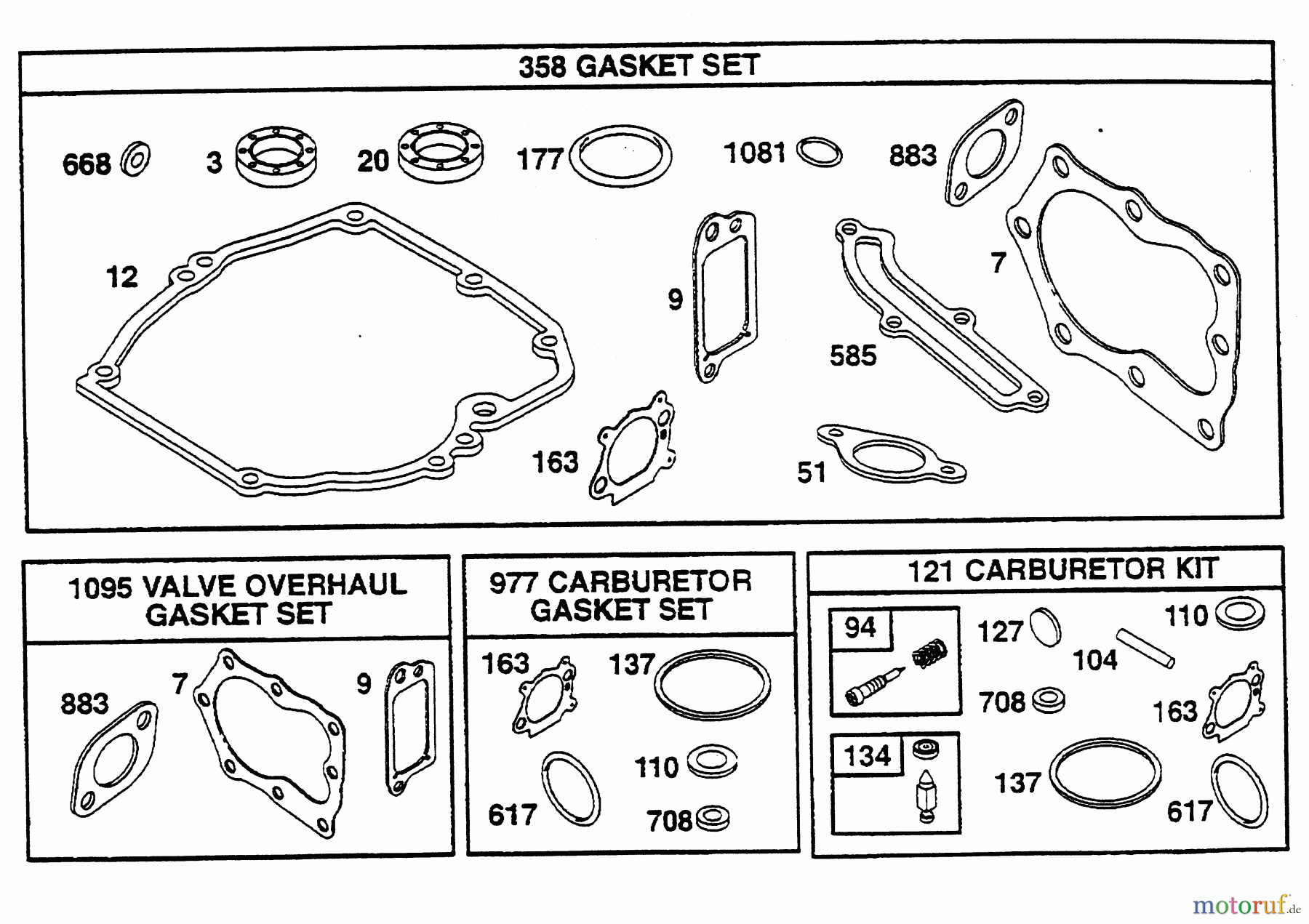  Wolf-Garten Petrol engines Briggs&Stratton Quantum XM 45 2066075  (2002) Seal Set