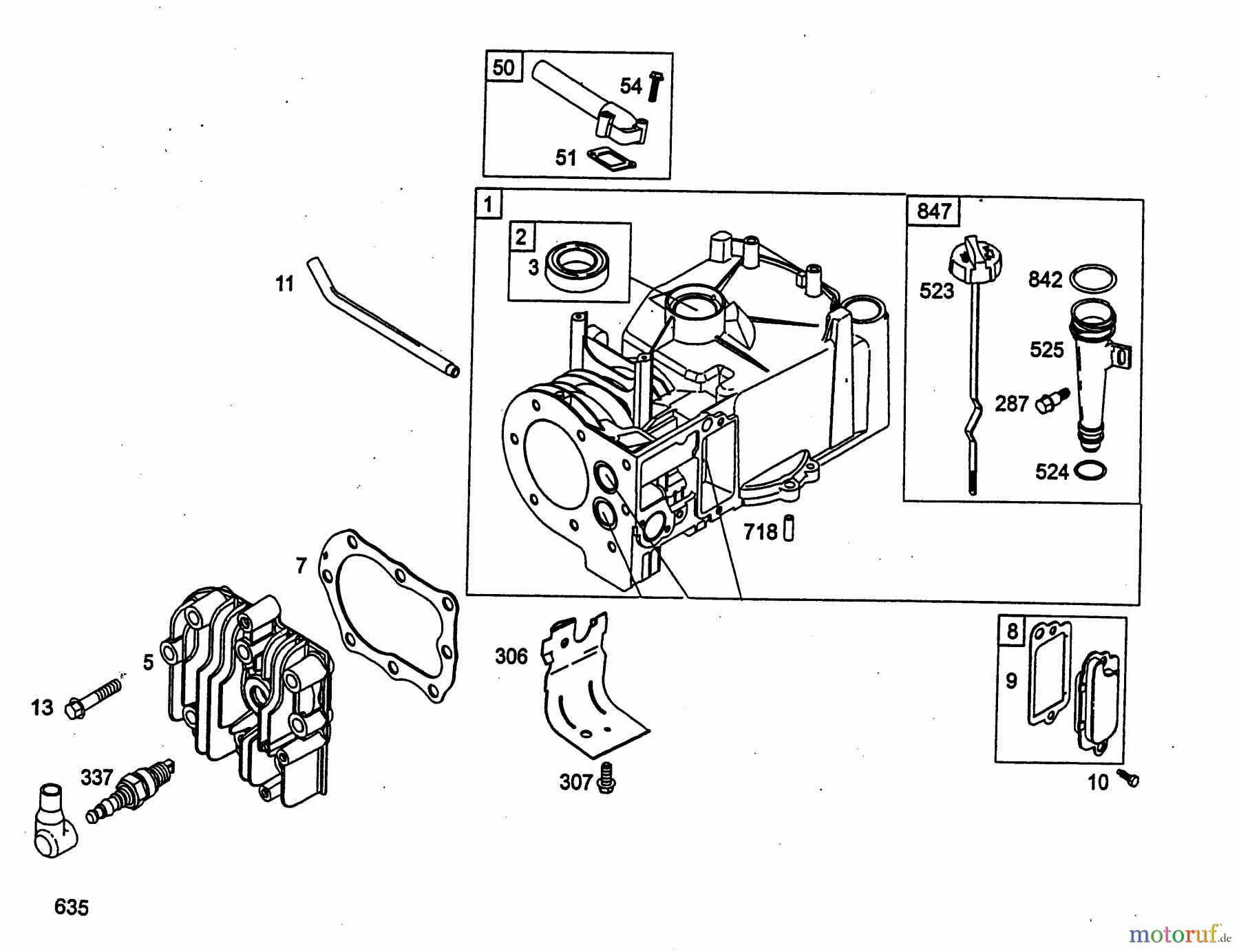  Wolf-Garten Petrol engines Briggs&Stratton Sprint 40 2079000  (2003) Crankcase, Cylinder head