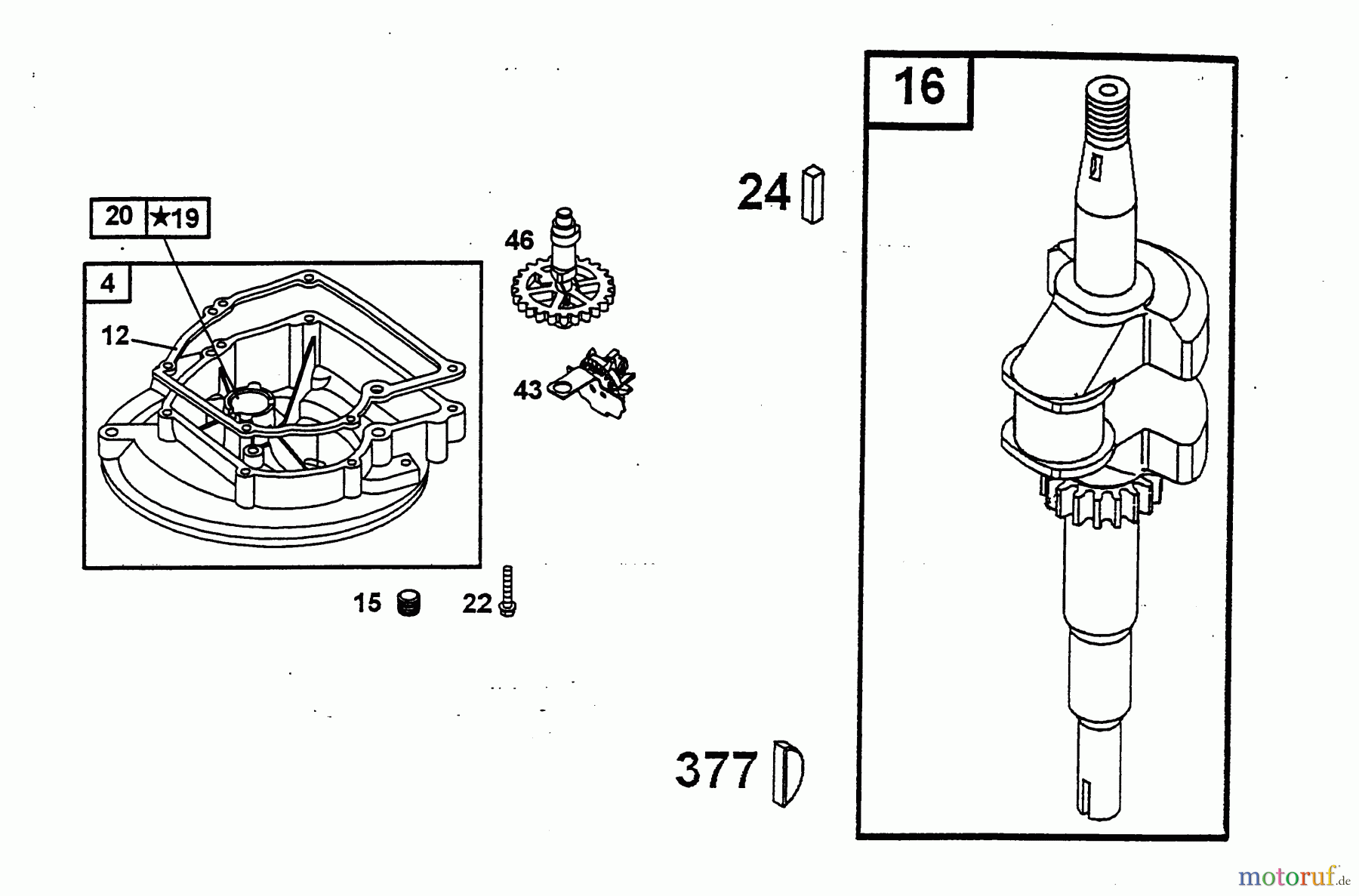  Wolf-Garten Petrol engines Briggs&Stratton Sprint 40 2079000  (2003) Crankshaft, Camshaft, Crankcase cover