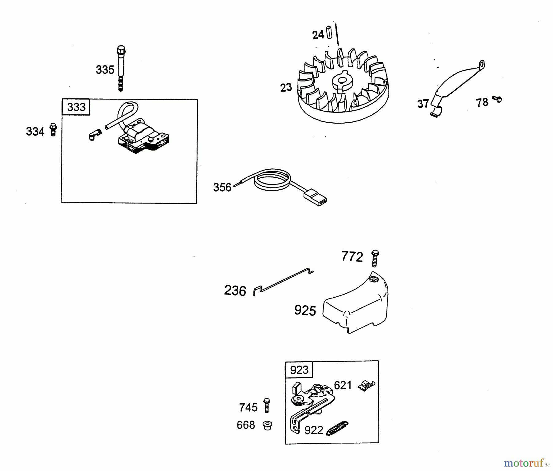  Wolf-Garten Petrol engines Briggs&Stratton Sprint 40 2079000  (2003) Brake, Flywheel,  Ignition coil