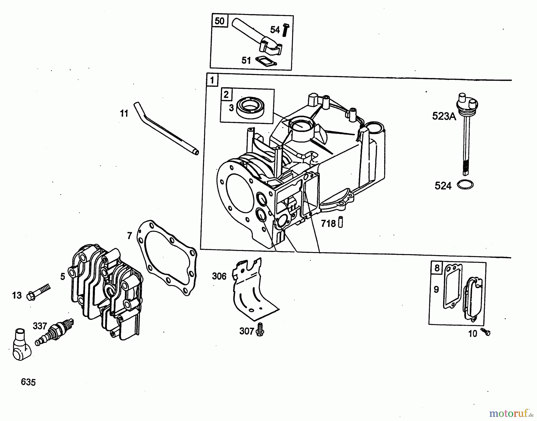  Wolf-Garten Petrol engines Briggs&Stratton Classic 35 2077000  (2003) Crankcase, Cylinder head