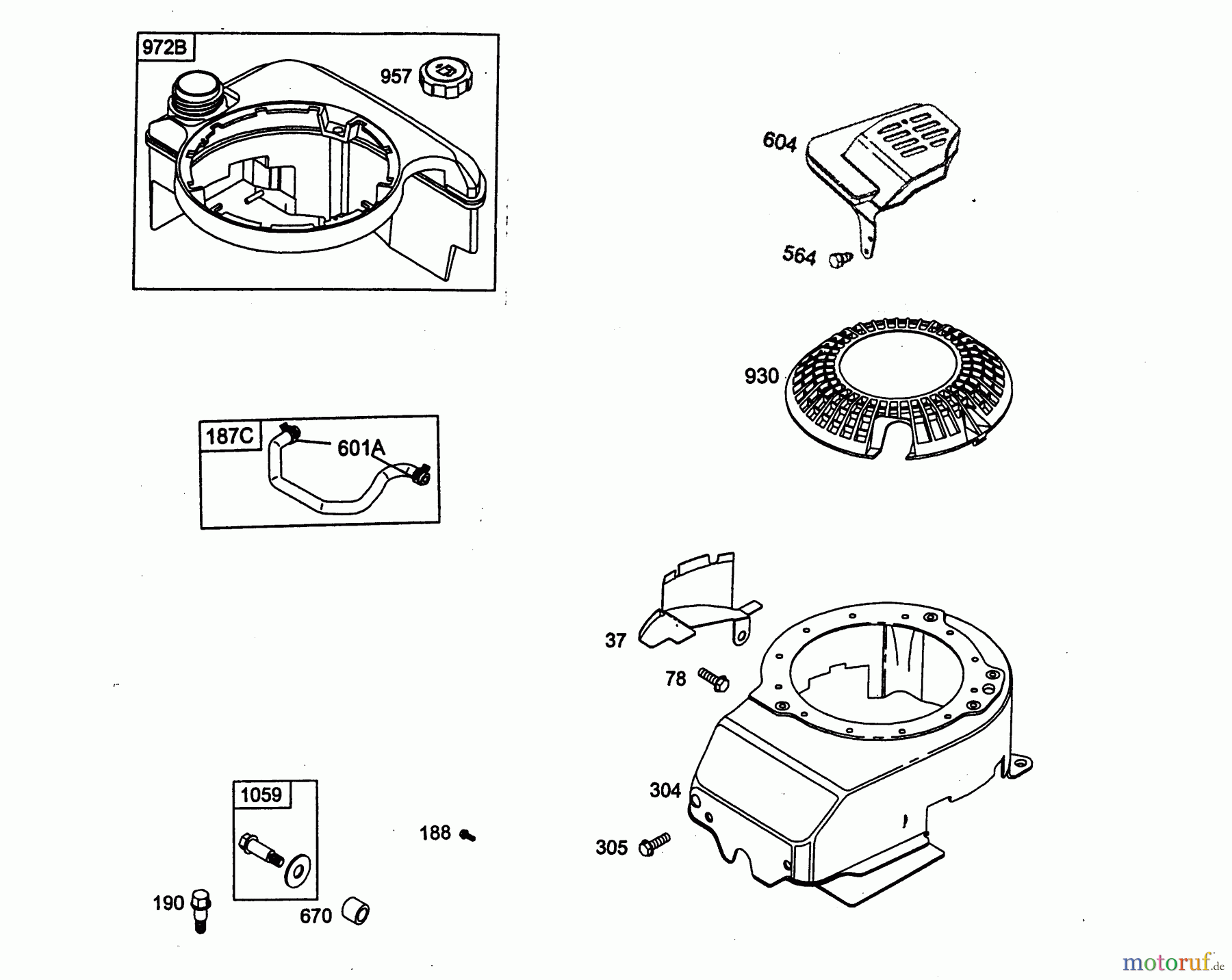  Wolf-Garten Petrol engines Briggs&Stratton Quantum 55 XM 2075000-55  (2003) Blower housing, Fuel tank