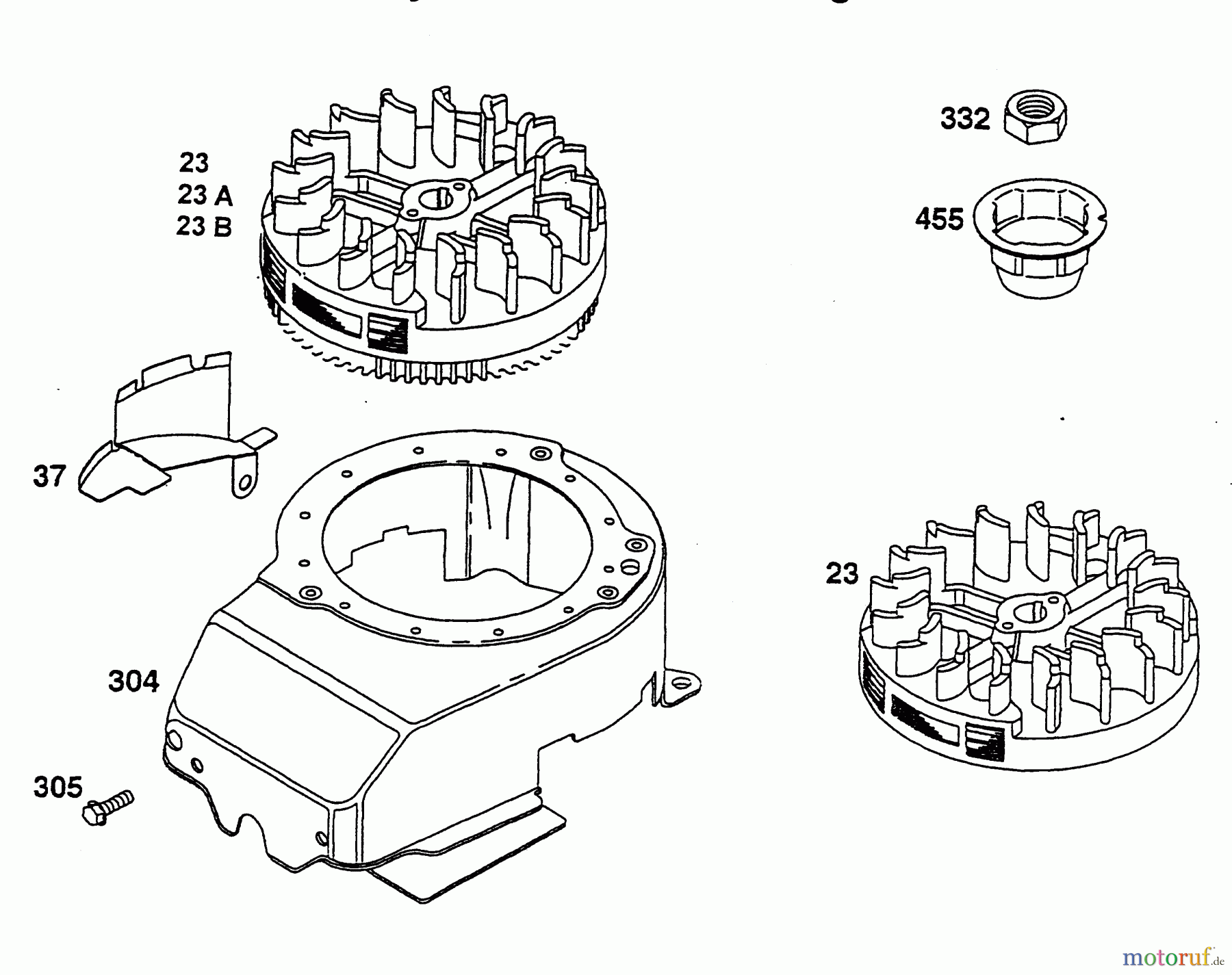  Wolf-Garten Petrol engines Briggs&Stratton Quantum 50 XTE 2069070  (2003) Blower housing, Flywheel