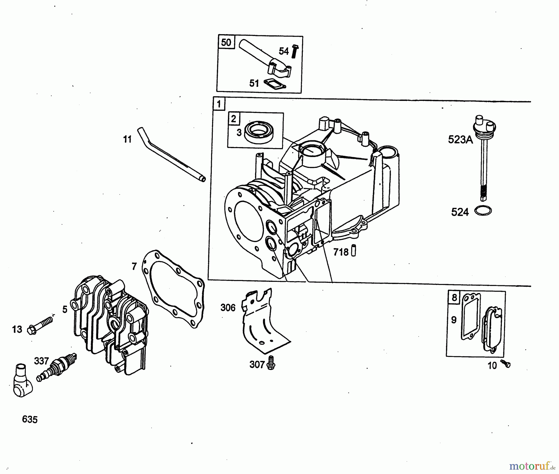  Wolf-Garten Petrol engines Briggs&Stratton Sprint 375 2078000  (2003) Crankcase, Cylinder head