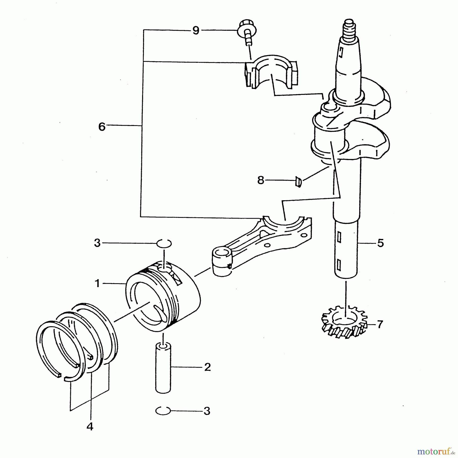  Wolf-Garten Petrol engines Kawasaki FC 150 V 2090065  (2003) Piston, Crankshaft, Connecting rod