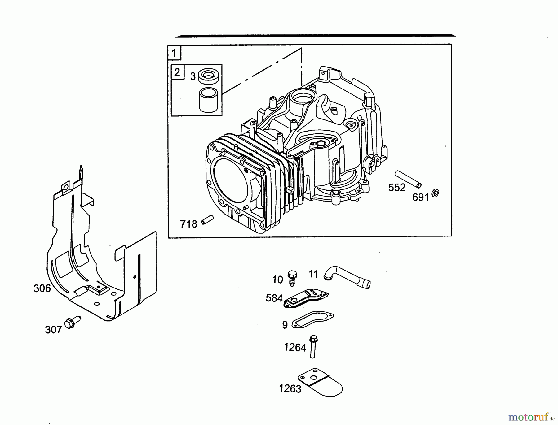  Wolf-Garten Petrol engines Briggs&Stratton Diamond I/C OHV 1001000  (2004) Crankcase