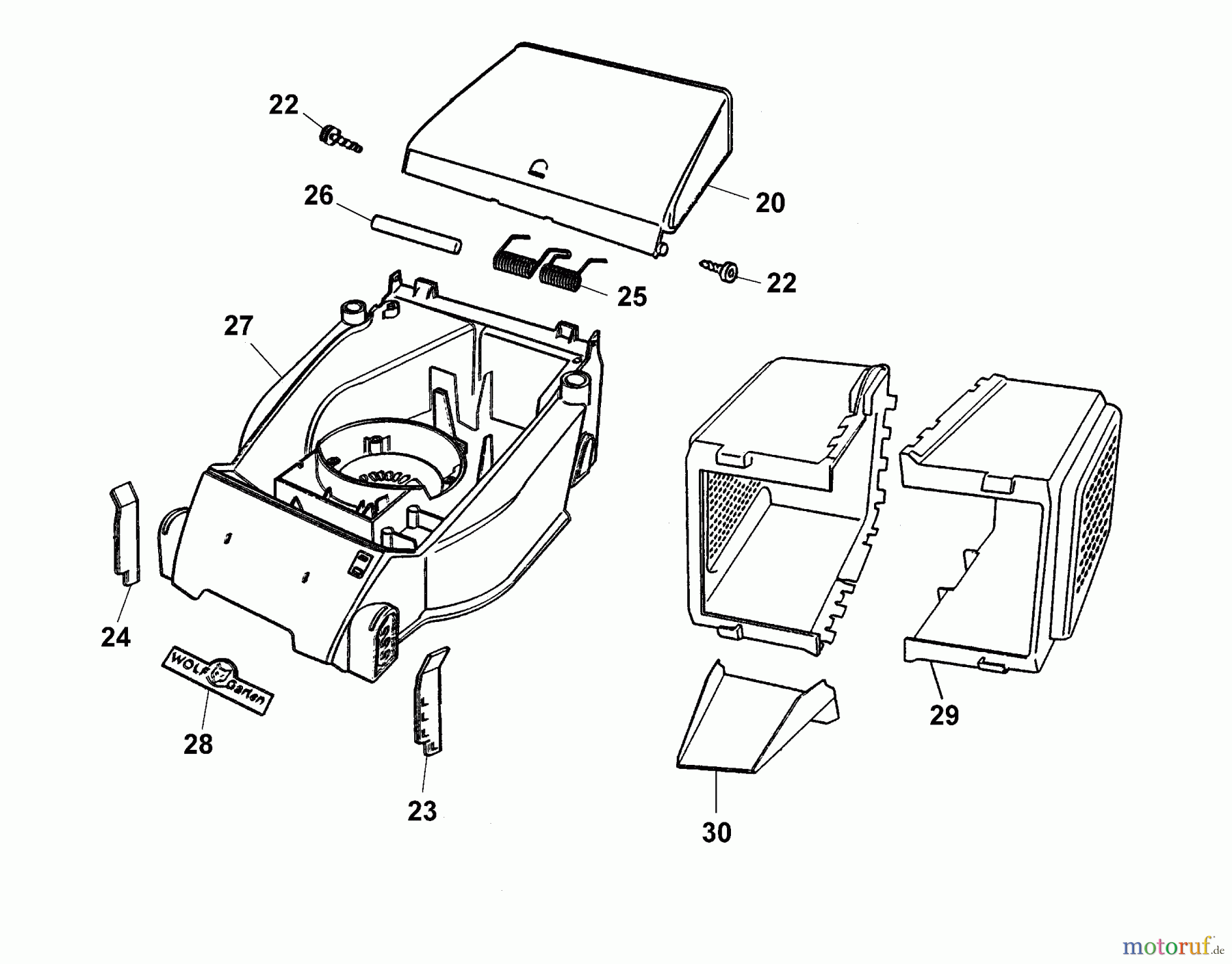  Wolf-Garten Electric mower Picco 32 E 4901000 Series E, F  (2004) Deck housing