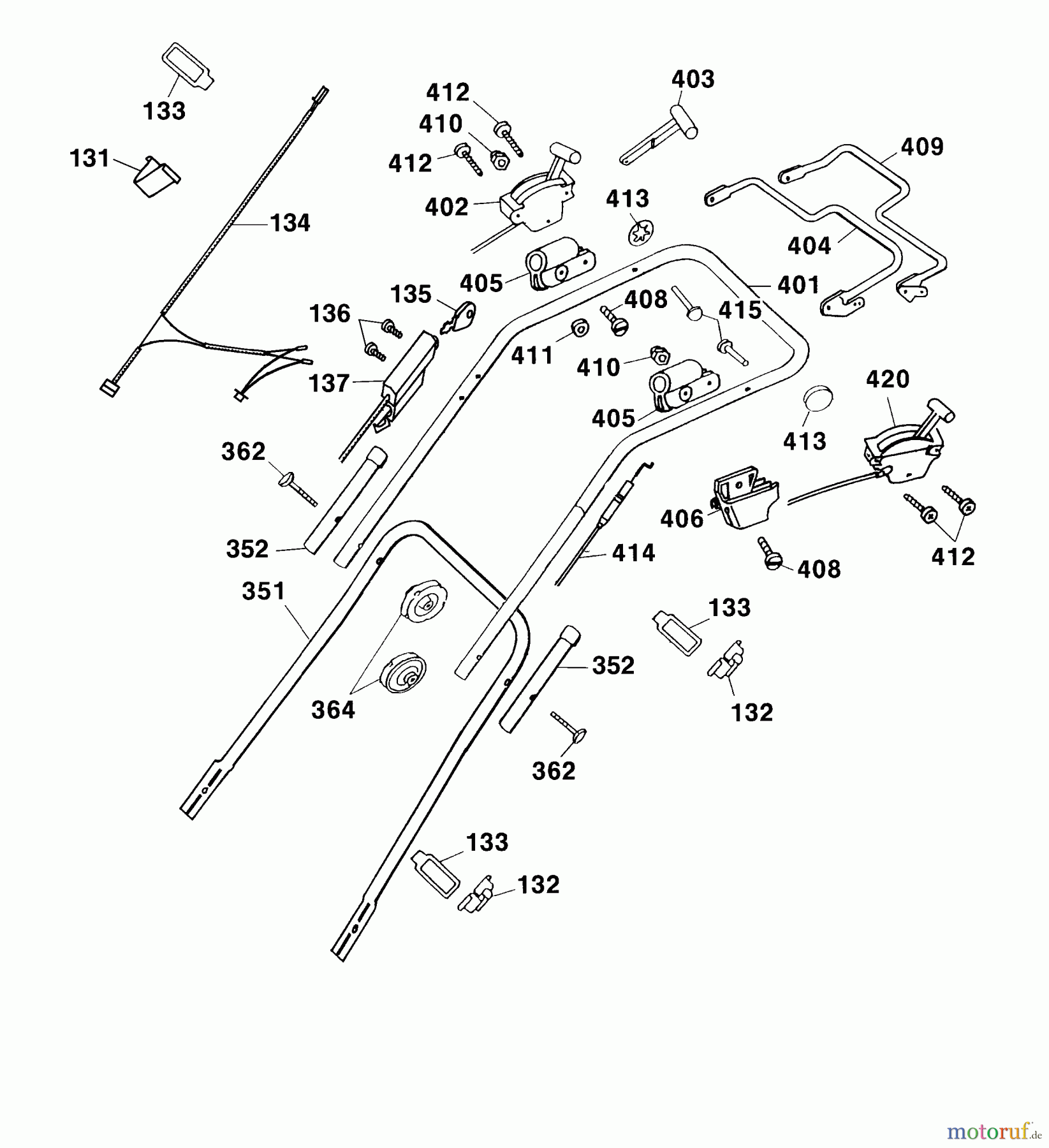  Wolf-Garten Petrol mower self propelled Premio 46 BAi 4617000 Series C  (2004) Handle